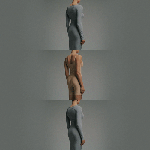 SKIMS BODY BUTT ENHANCING OPEN BUST PADDED BODYSUIT | COCOA - Image 3