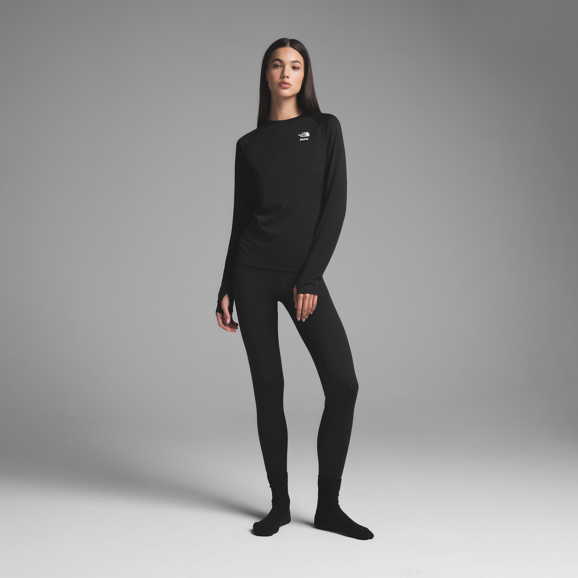 THE NORTH FACE X SKIMS DOTKNIT LONG SLEEVE TOP | ONYX