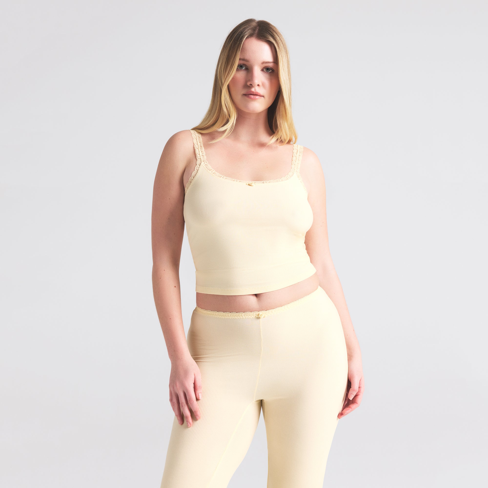 SOFT LOUNGE LACE CAMI | BUTTER - Image 2