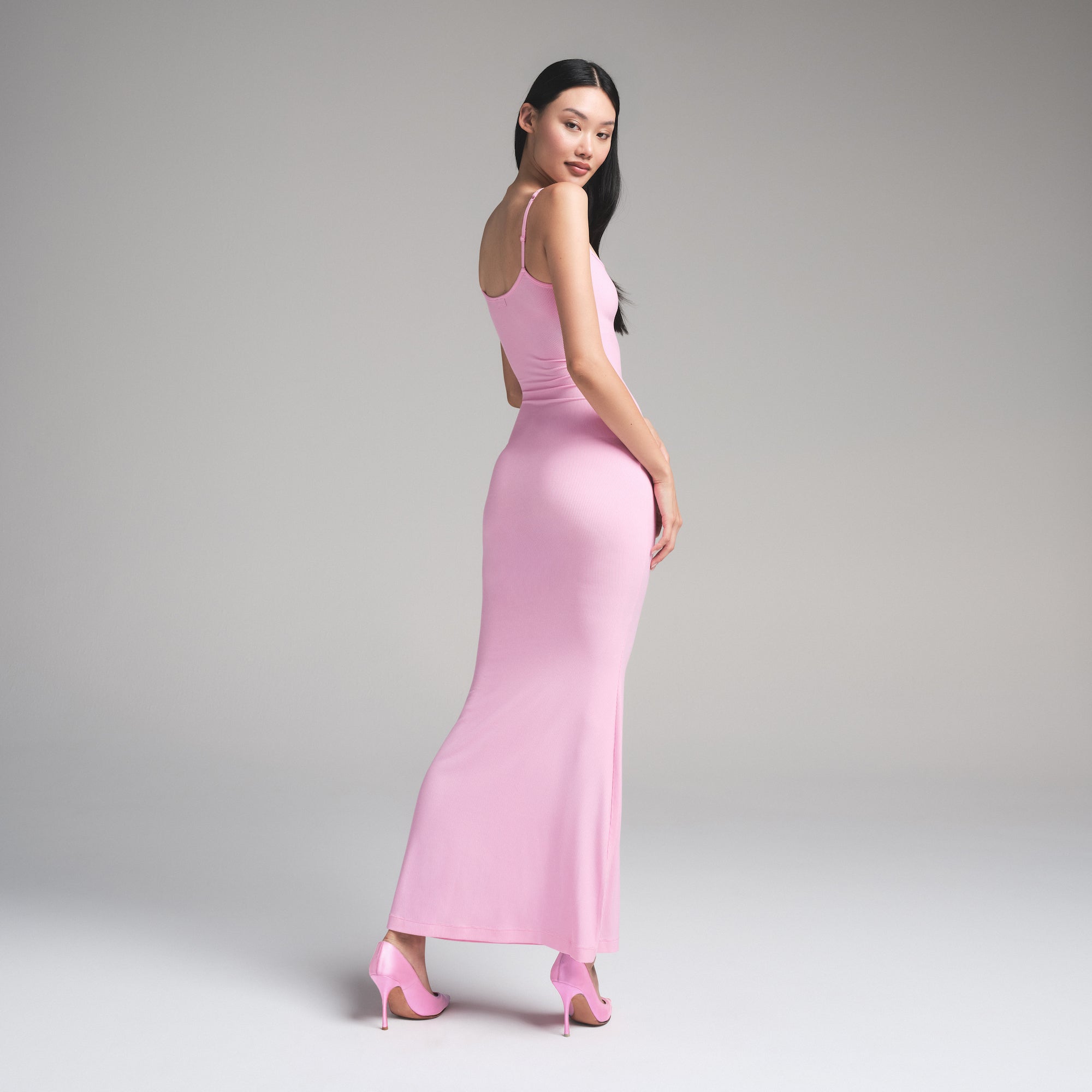 SOFT LOUNGE LONG SLIP DRESS | BUBBLE GUM - Image 4