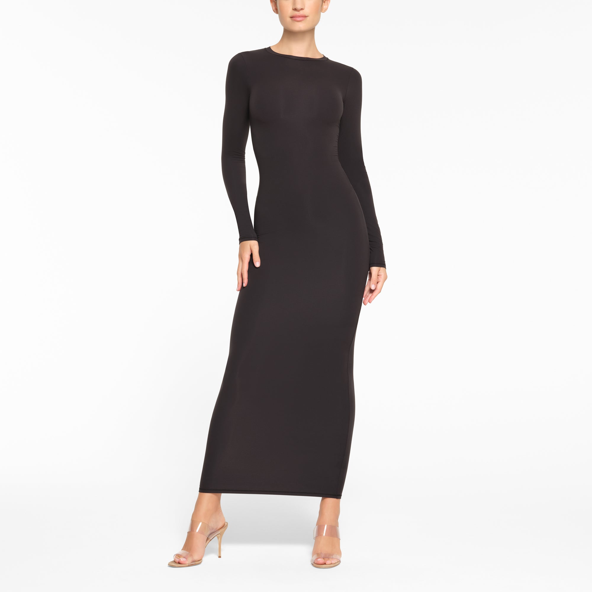 FITS EVERYBODY CREW NECK LONG SLEEVE DRESS | ONYX