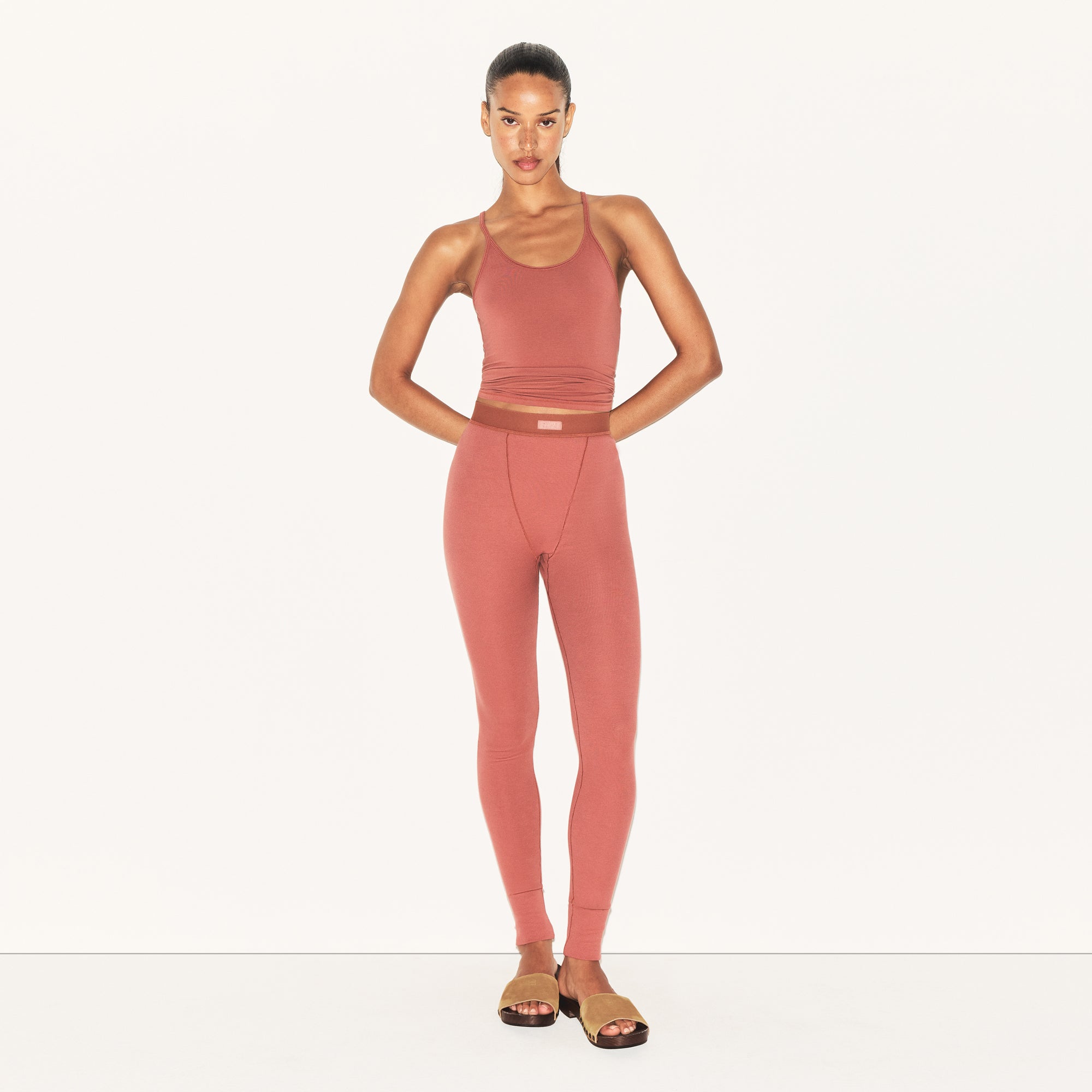 COTTON RIB LEGGING | REDWOOD