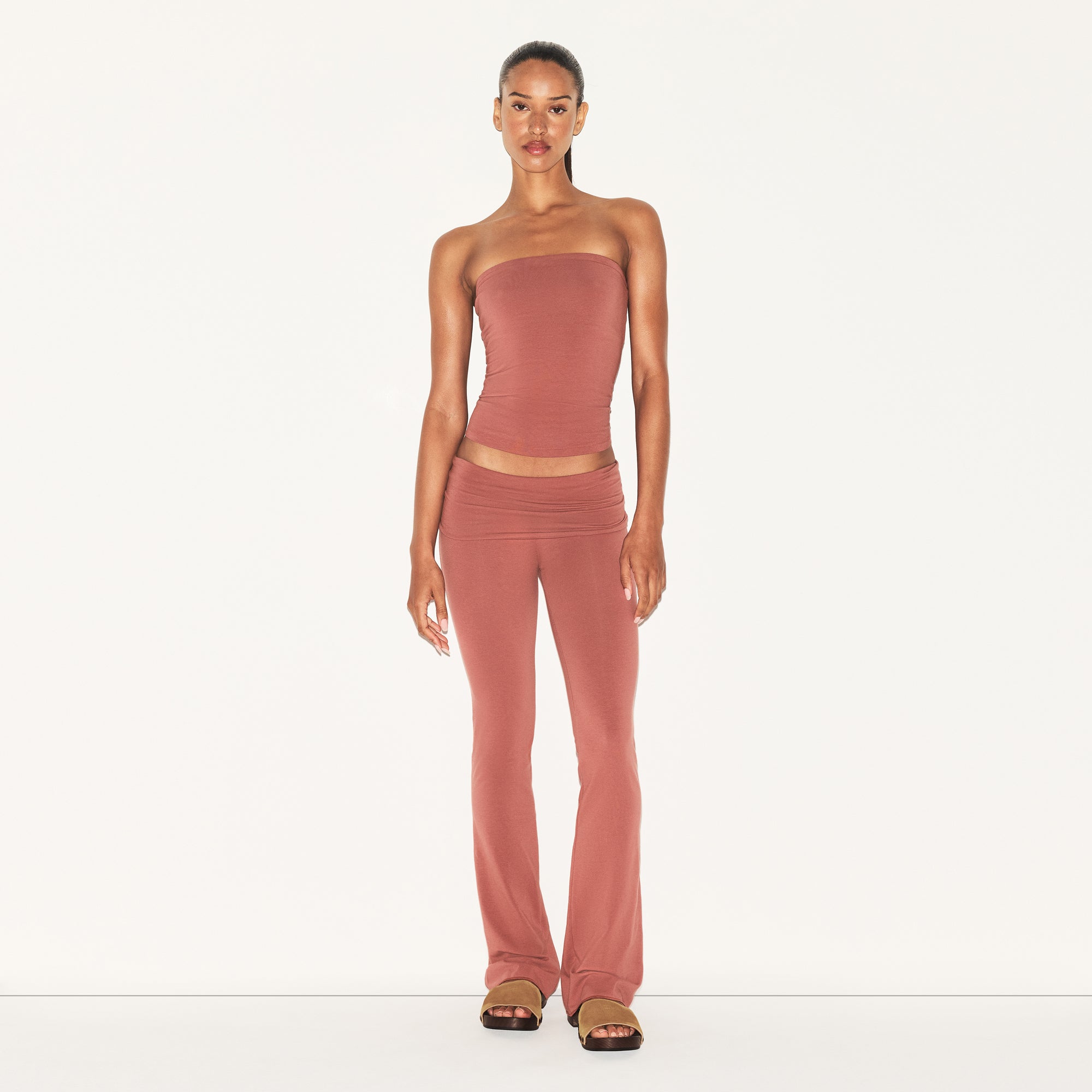 COTTON JERSEY FOLDOVER PANT | REDWOOD