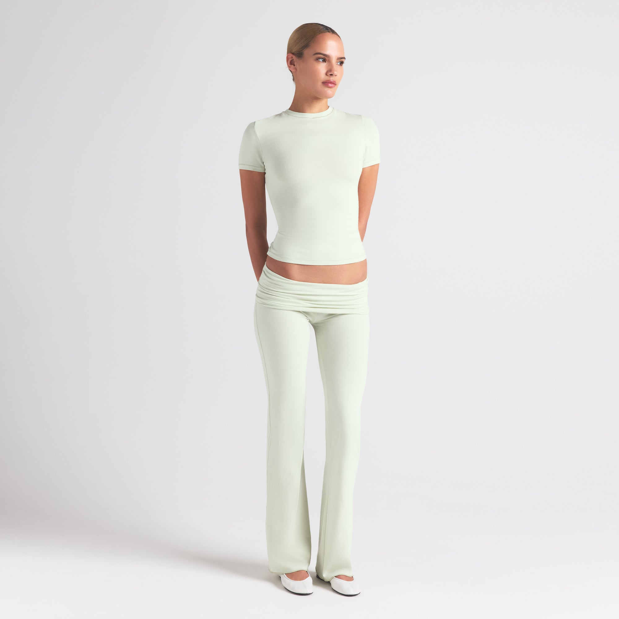 COTTON JERSEY FOLDOVER PANT | SPEARMINT - Image 3