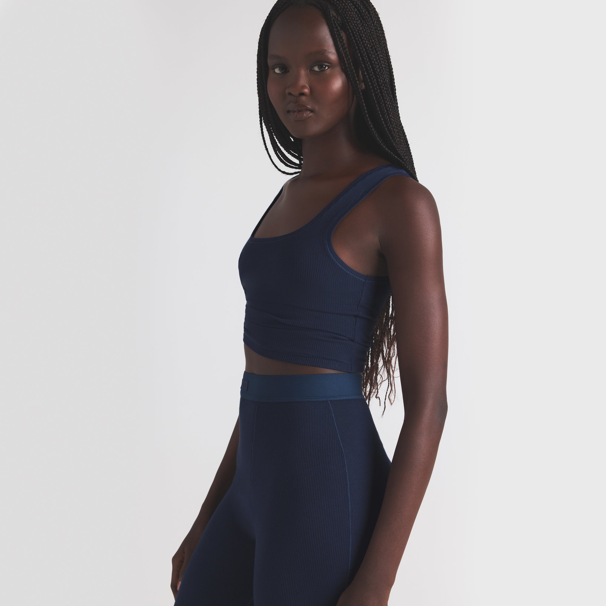 COTTON RIB TANK | NAVY - Image 2