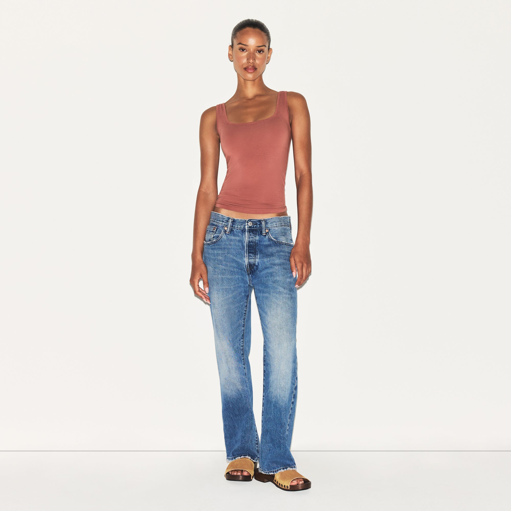 COTTON JERSEY TANK | REDWOOD - Image 2