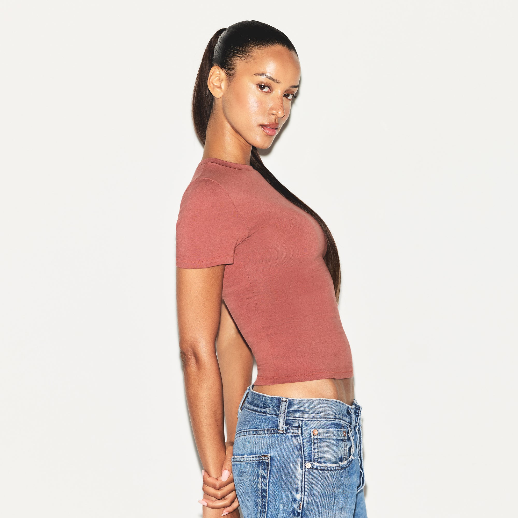 COTTON JERSEY T-SHIRT | REDWOOD - Image 3