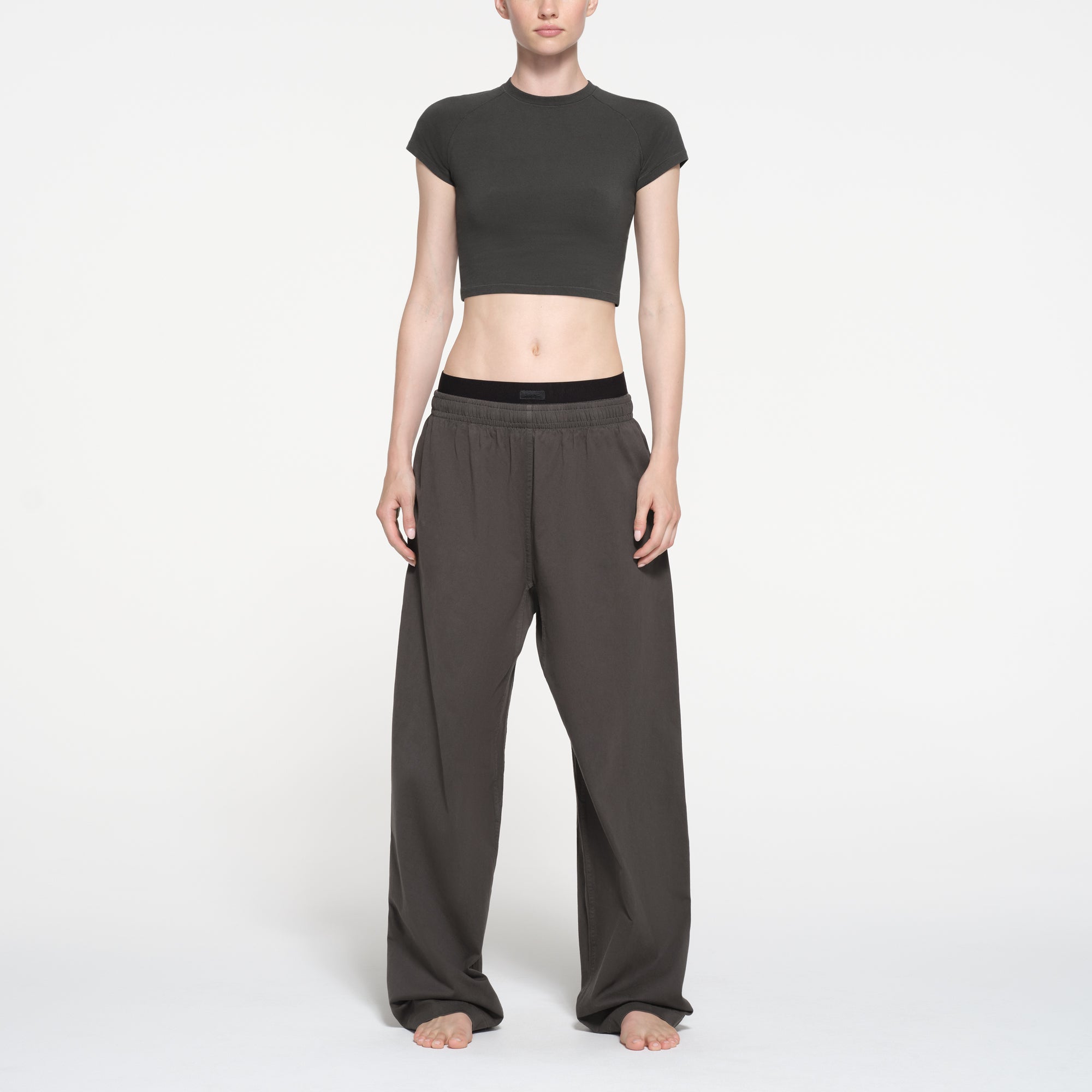 NEW VINTAGE CROPPED RAGLAN T-SHIRT | WASHED ONYX