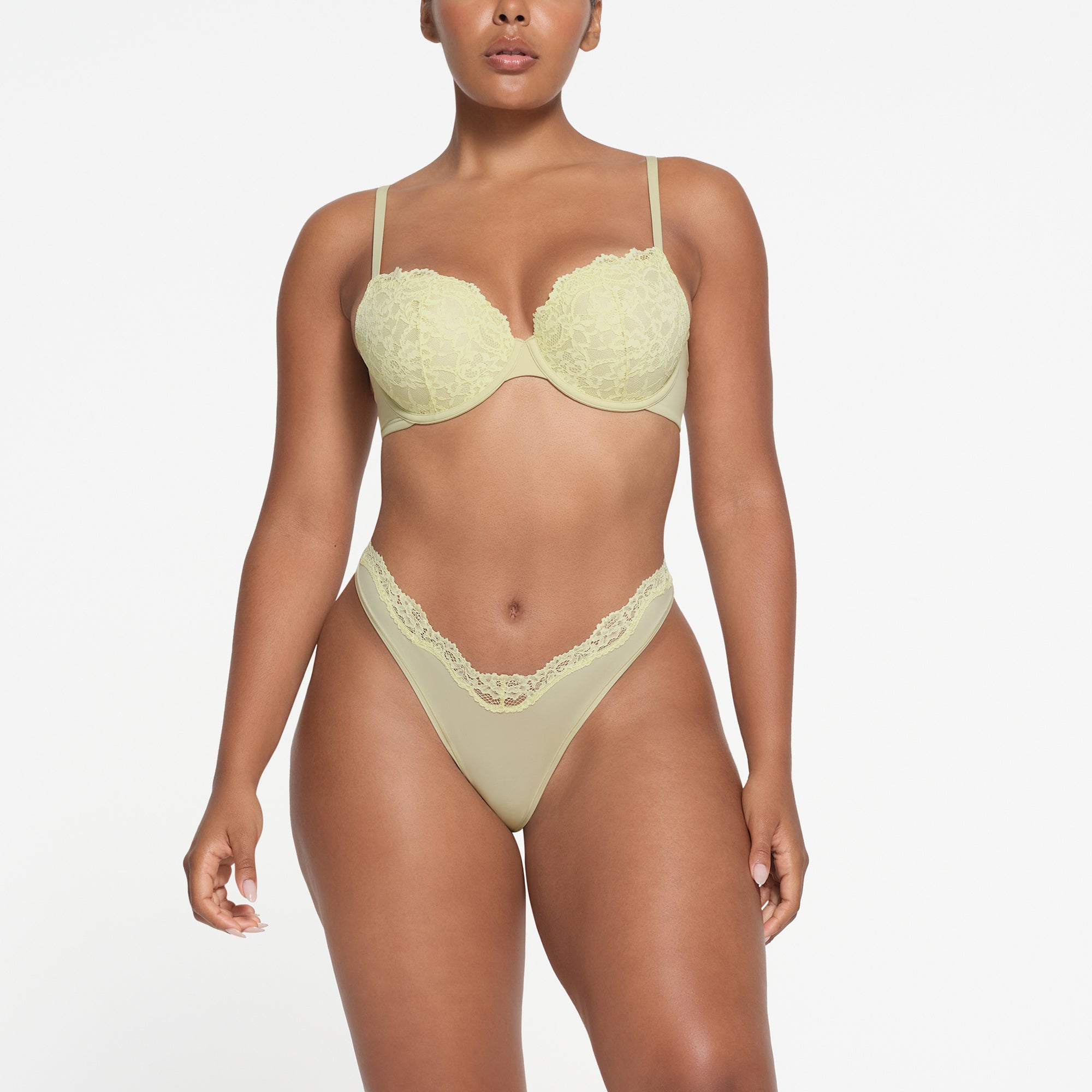 FITS EVERYBODY LACE PUSH-UP BRA | SAGE