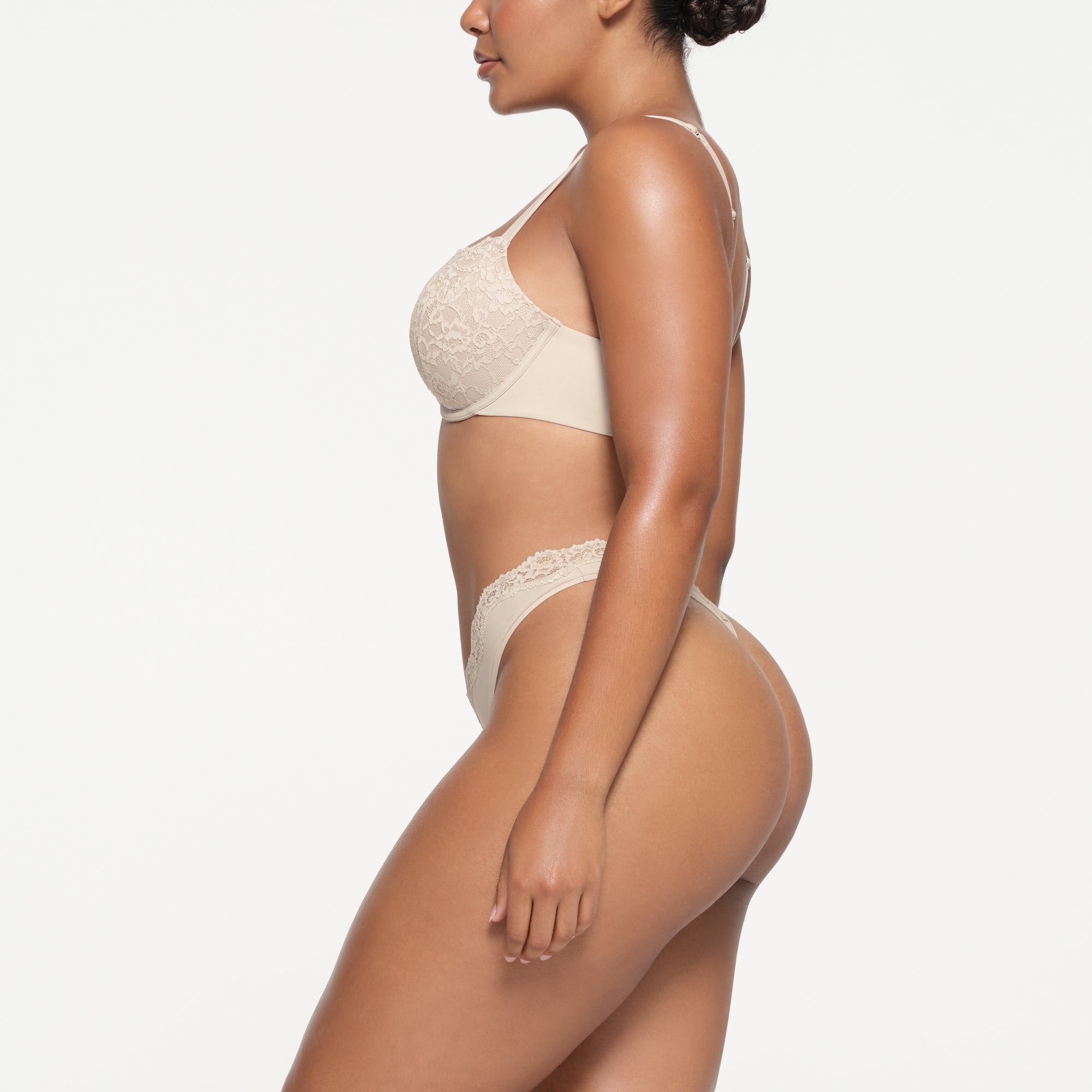 FITS EVERYBODY LACE PUSH-UP BRA | STONE - Image 2