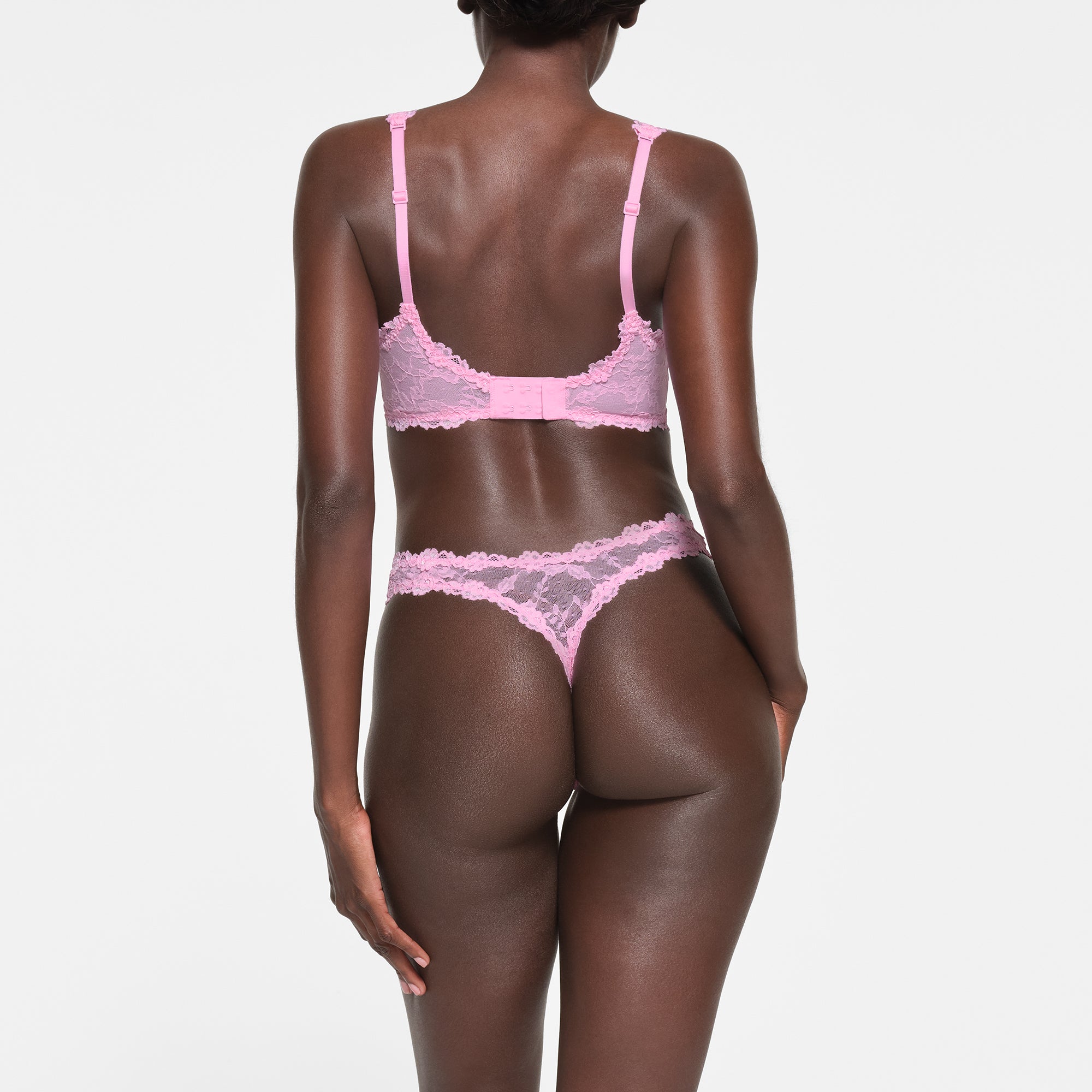 STRETCH LACE UNLINED FULL COVERAGE BRA | COTTON CANDY - Image 3