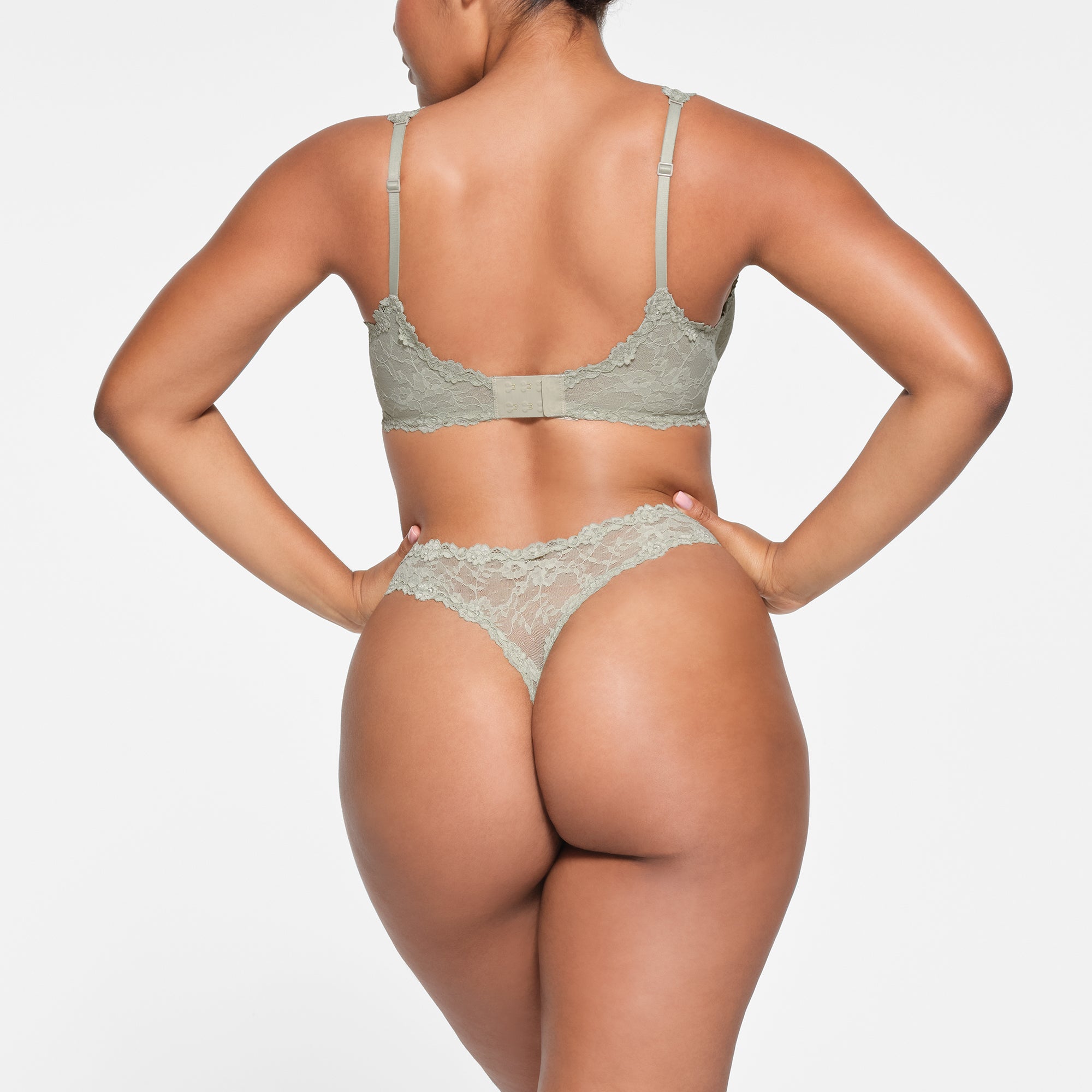 STRETCH LACE UNLINED FULL COVERAGE BRA | TALC - Image 3