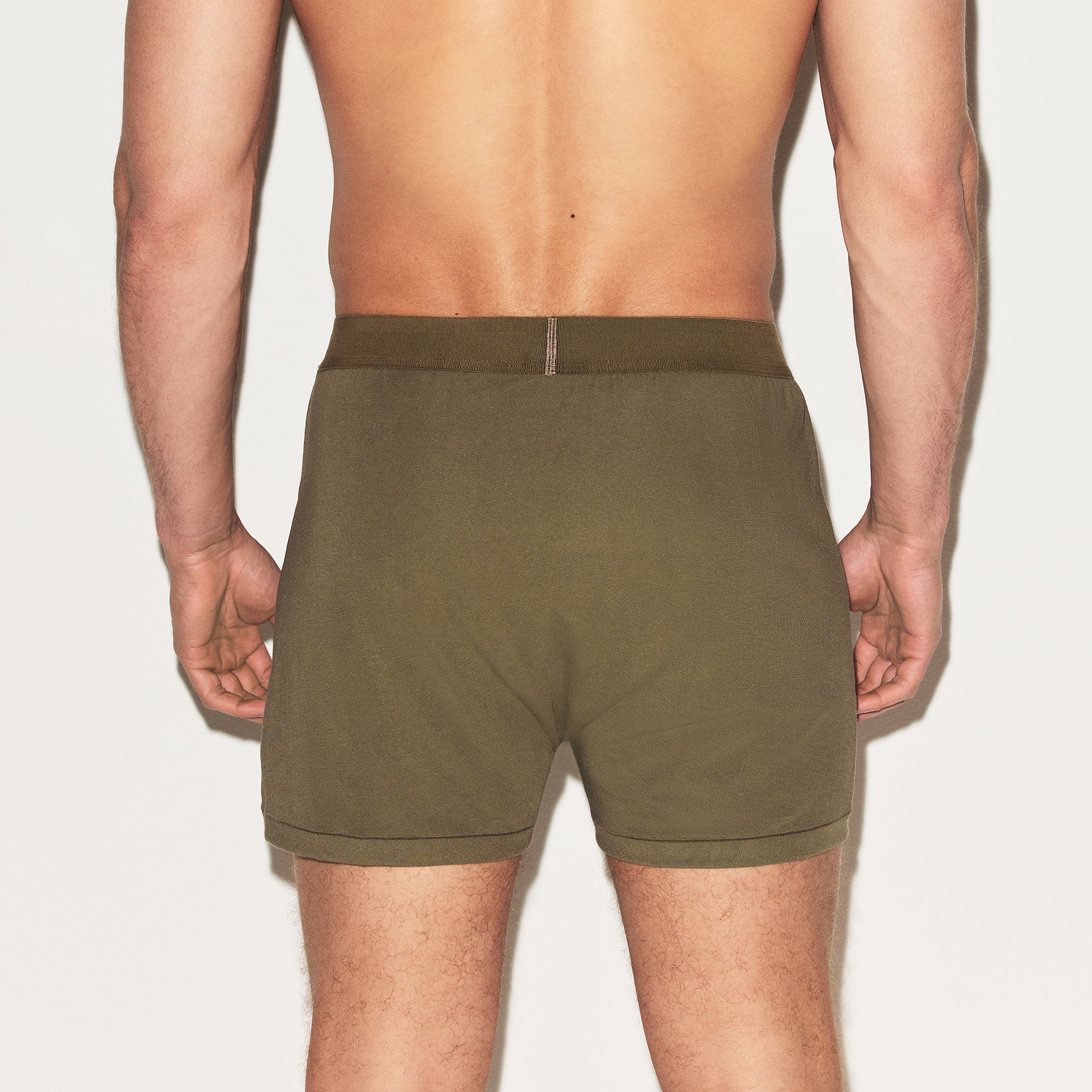SKIMS COTTON MENS KNIT BOXER | ARMY - Image 3