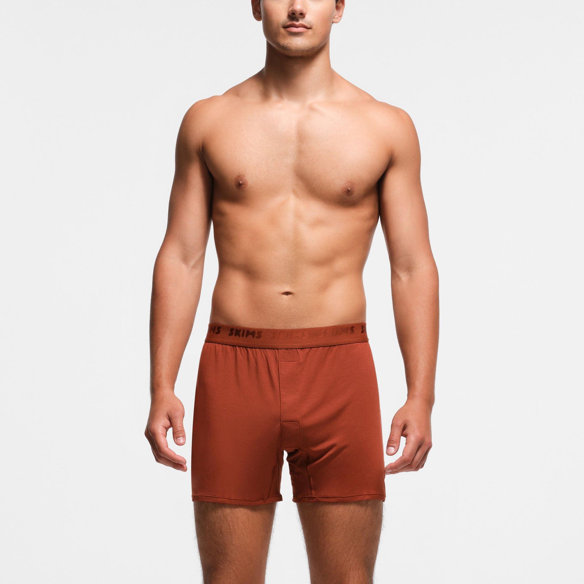 SKIMS STRETCH MENS KNIT BOXER 3-PACK | RUST MULTI