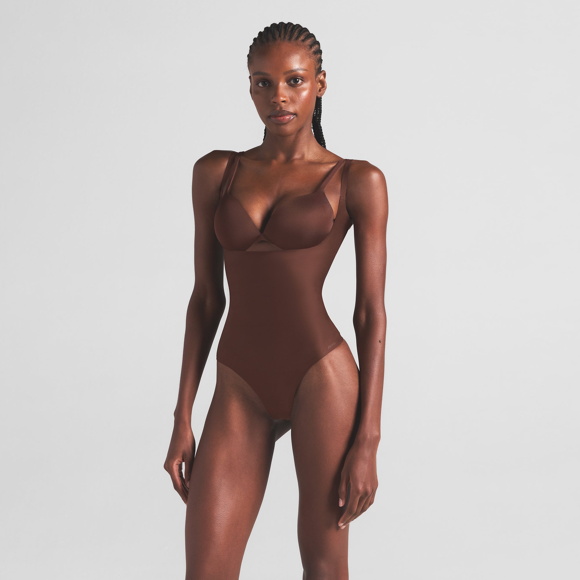 SKIMS BODY CORE SCULPT OPEN BUST THONG BODYSUIT | COCOA - Image 3
