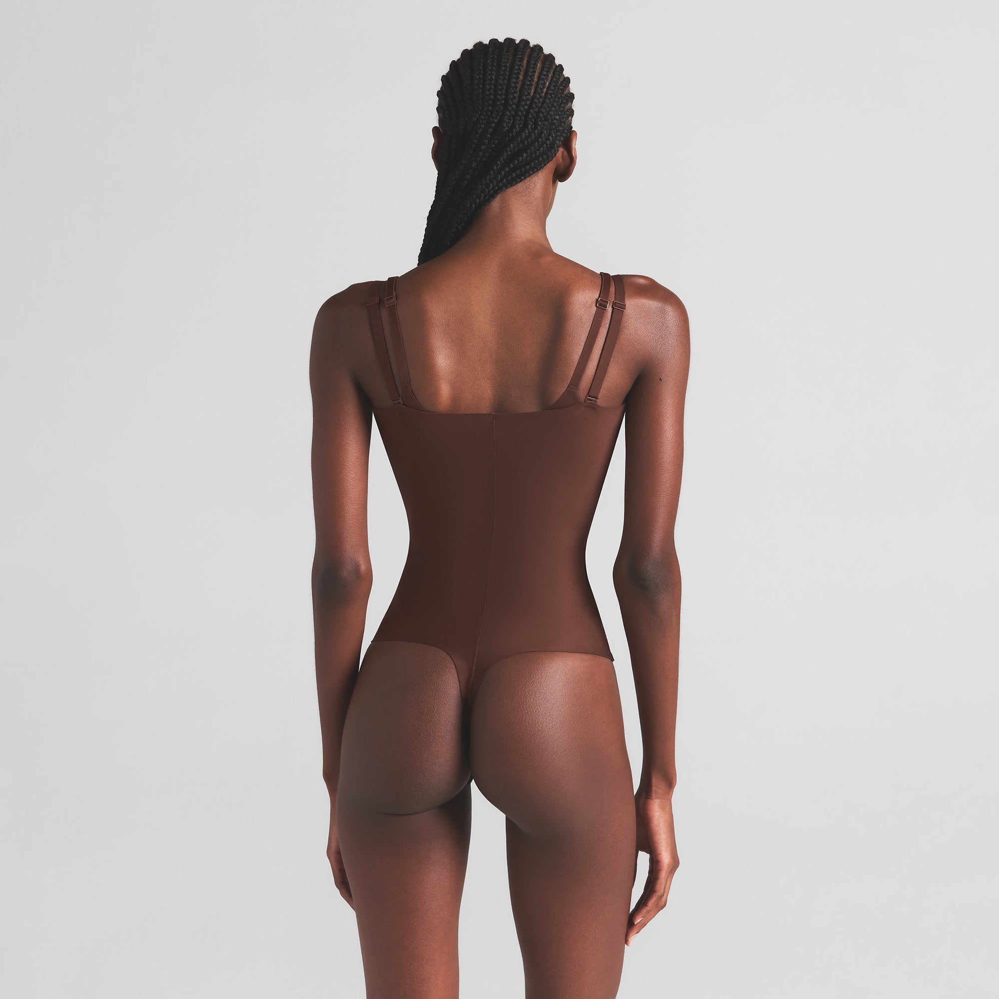 SKIMS BODY CORE SCULPT OPEN BUST THONG BODYSUIT | COCOA - Image 4