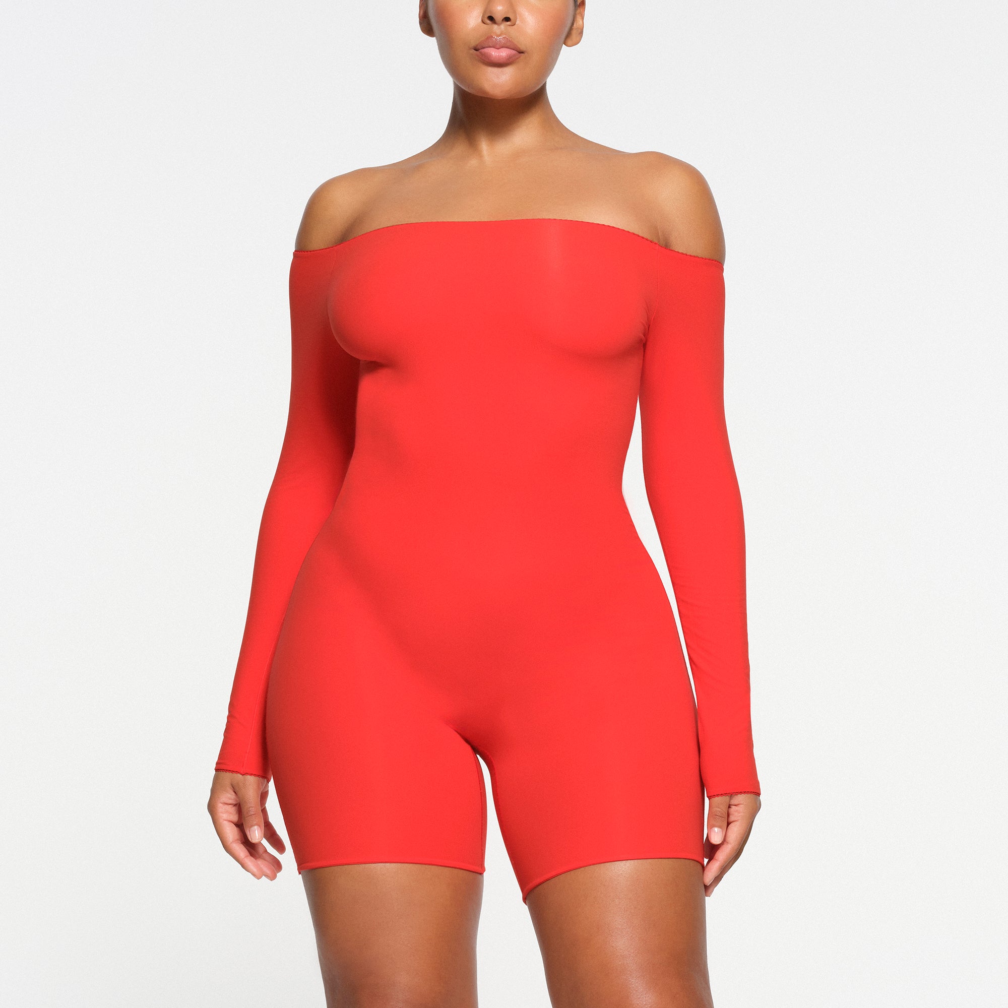FITS EVERYBODY PICOT OFF THE SHOULDER ONESIE | RUBY