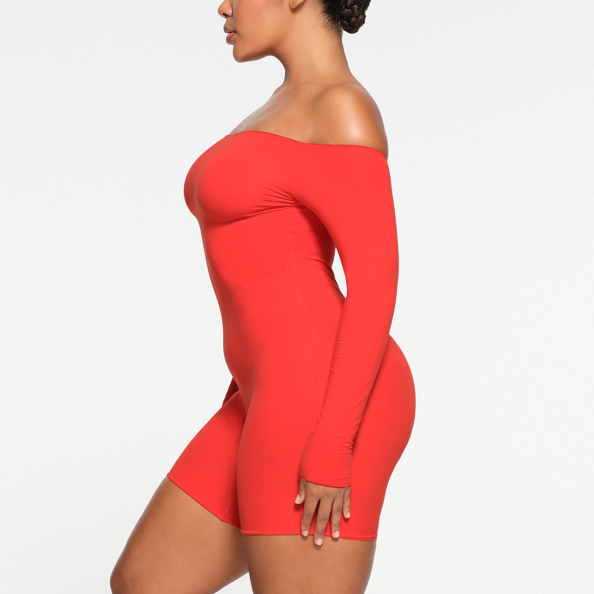 FITS EVERYBODY PICOT OFF THE SHOULDER ONESIE | RUBY - Image 2
