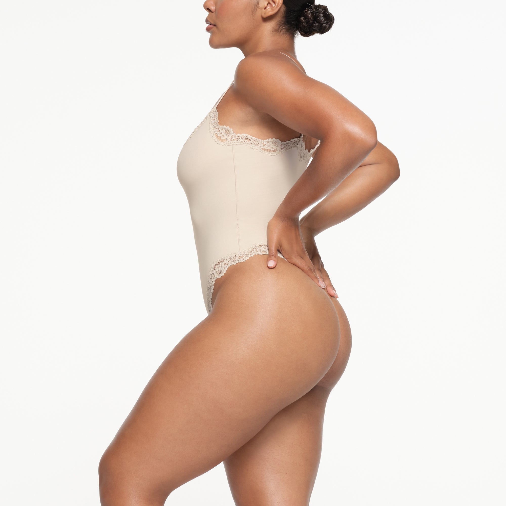 FITS EVERYBODY LACE CAMI BODYSUIT | STONE - Image 2