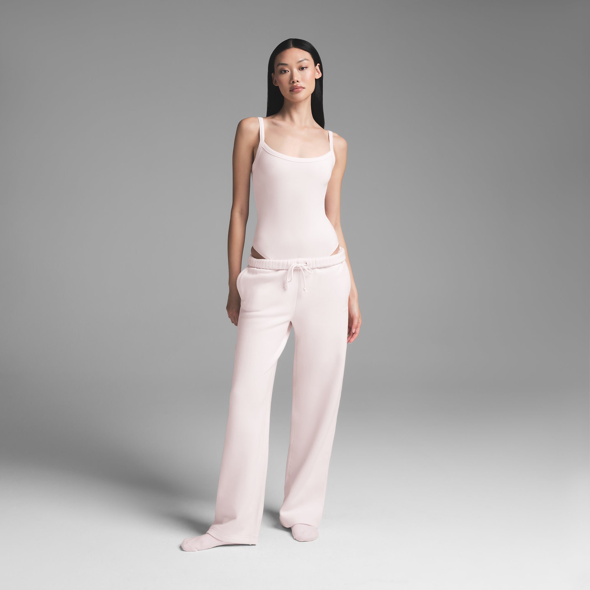 COTTON JERSEY SCOOP NECK BODYSUIT | BARELY PINK - Image 4