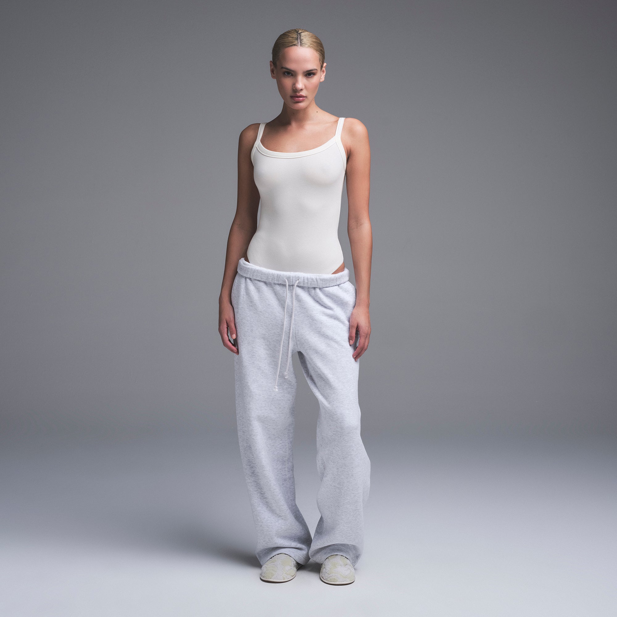 COTTON JERSEY SCOOP NECK BODYSUIT | MARBLE