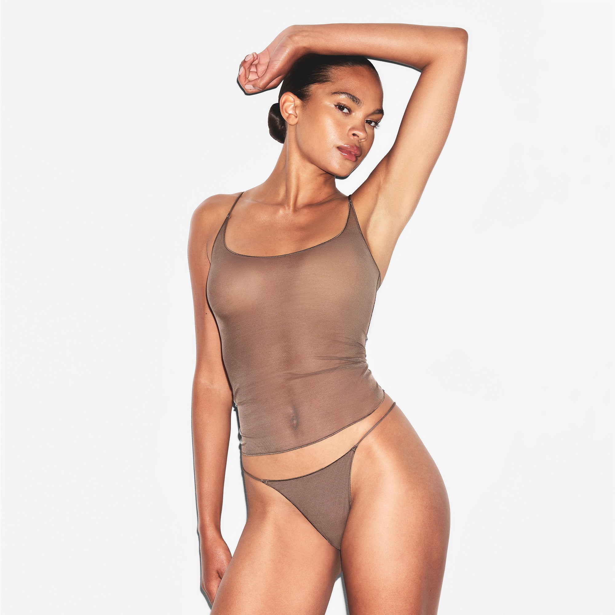 ULTRA FINE MESH STRING BIKINI | TRUFFLE