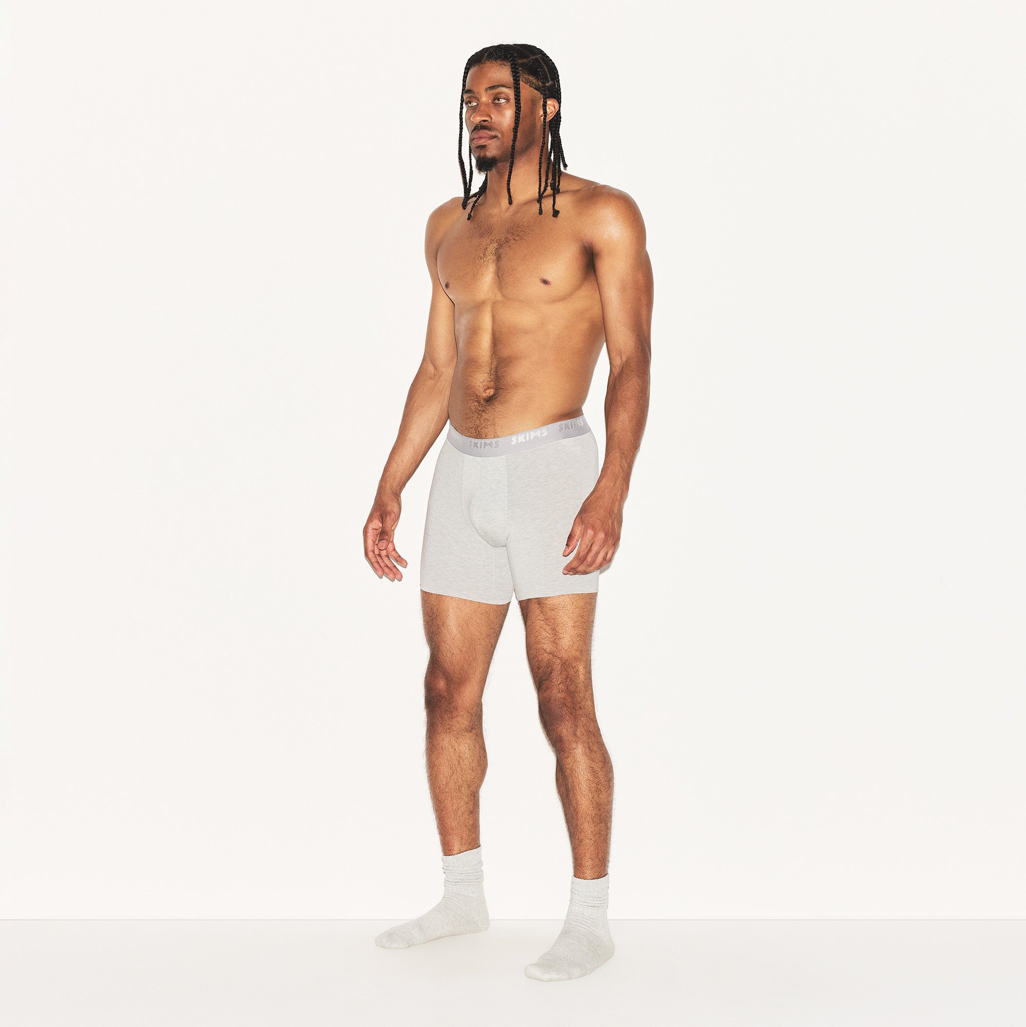 SKIMS STRETCH MENS 5" BOXER BRIEF | LIGHT HEATHER GREY - Image 3