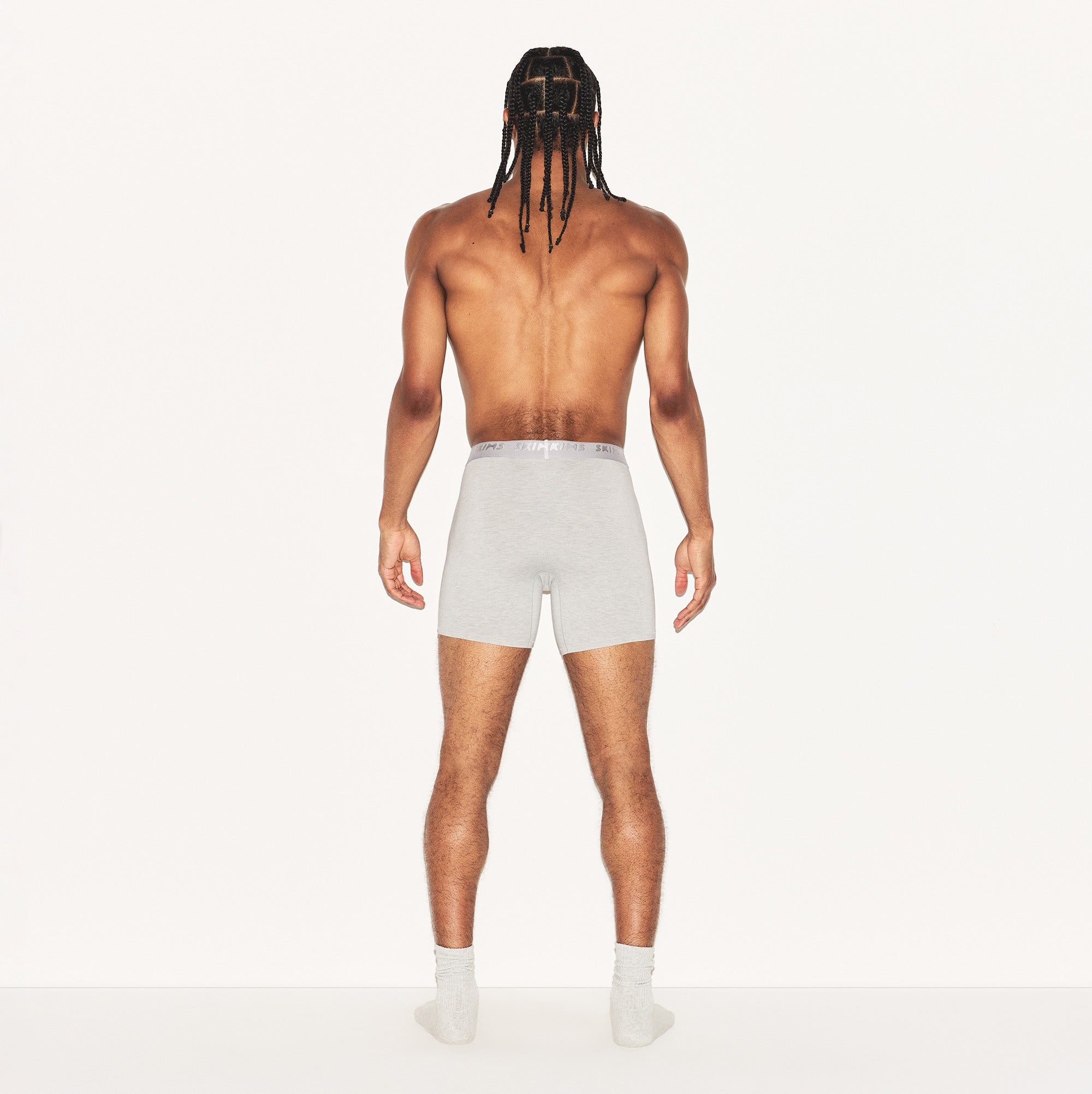 SKIMS STRETCH MENS 5" BOXER BRIEF | LIGHT HEATHER GREY - Image 4