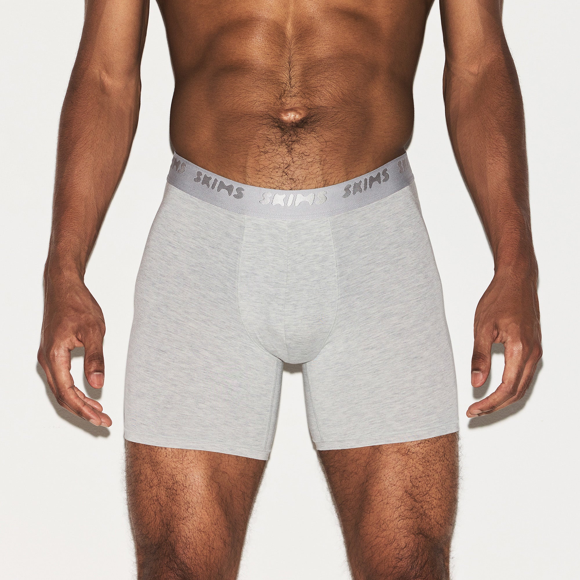 SKIMS STRETCH MENS 5" BOXER BRIEF | LIGHT HEATHER GREY - Image 2