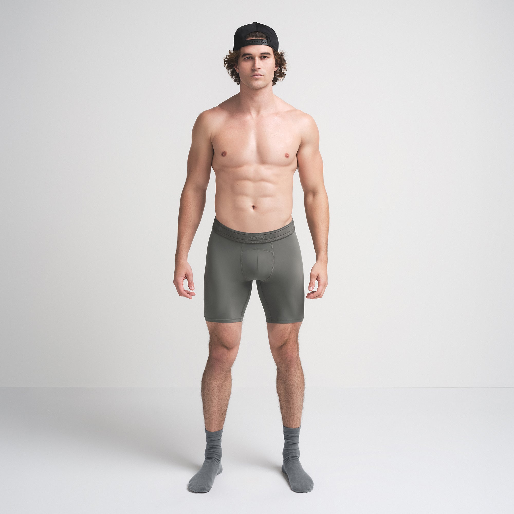 SKIMS SPORT MENS 7" BOXER BRIEF | GUNMETAL