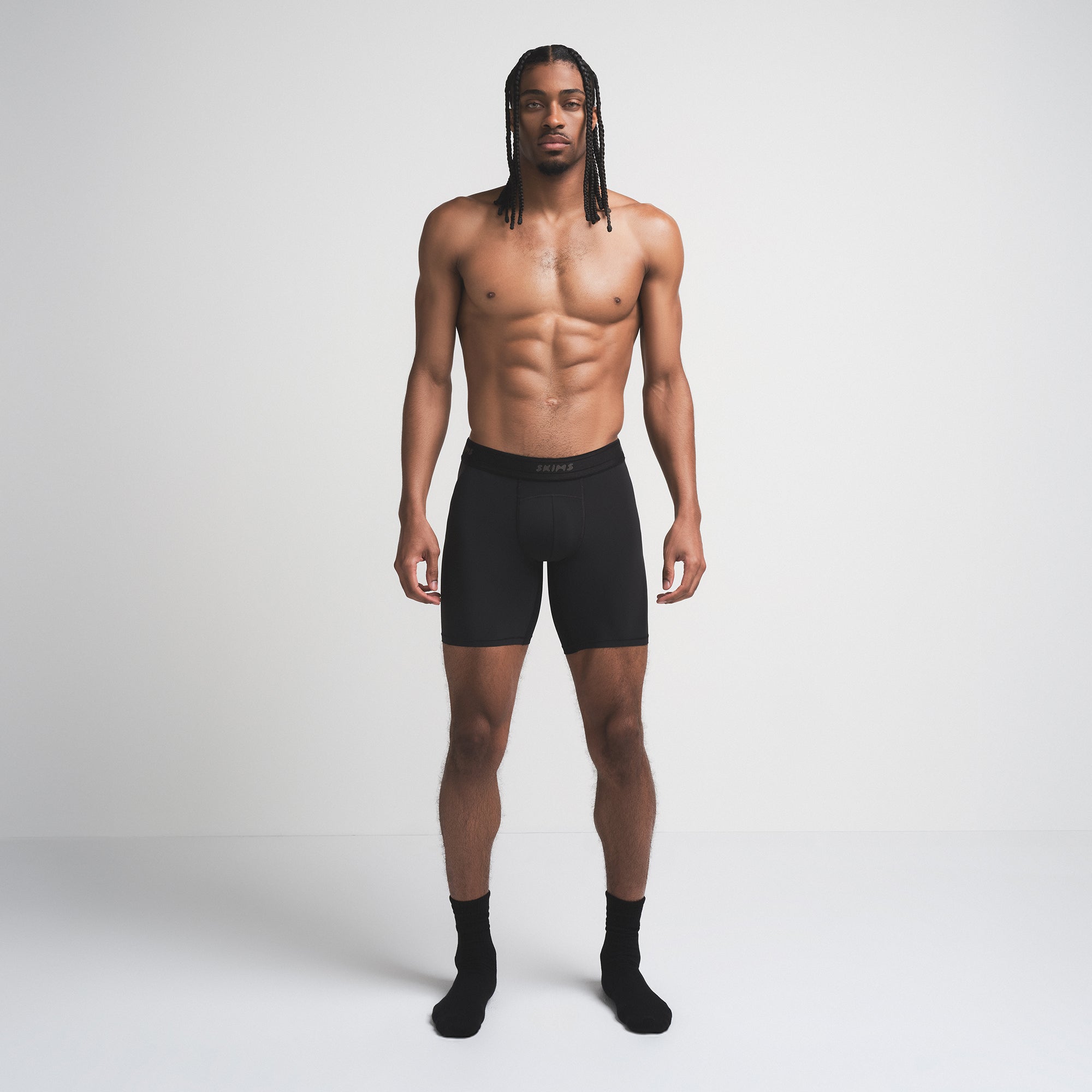SKIMS SPORT MENS 7" BOXER BRIEF | OBSIDIAN