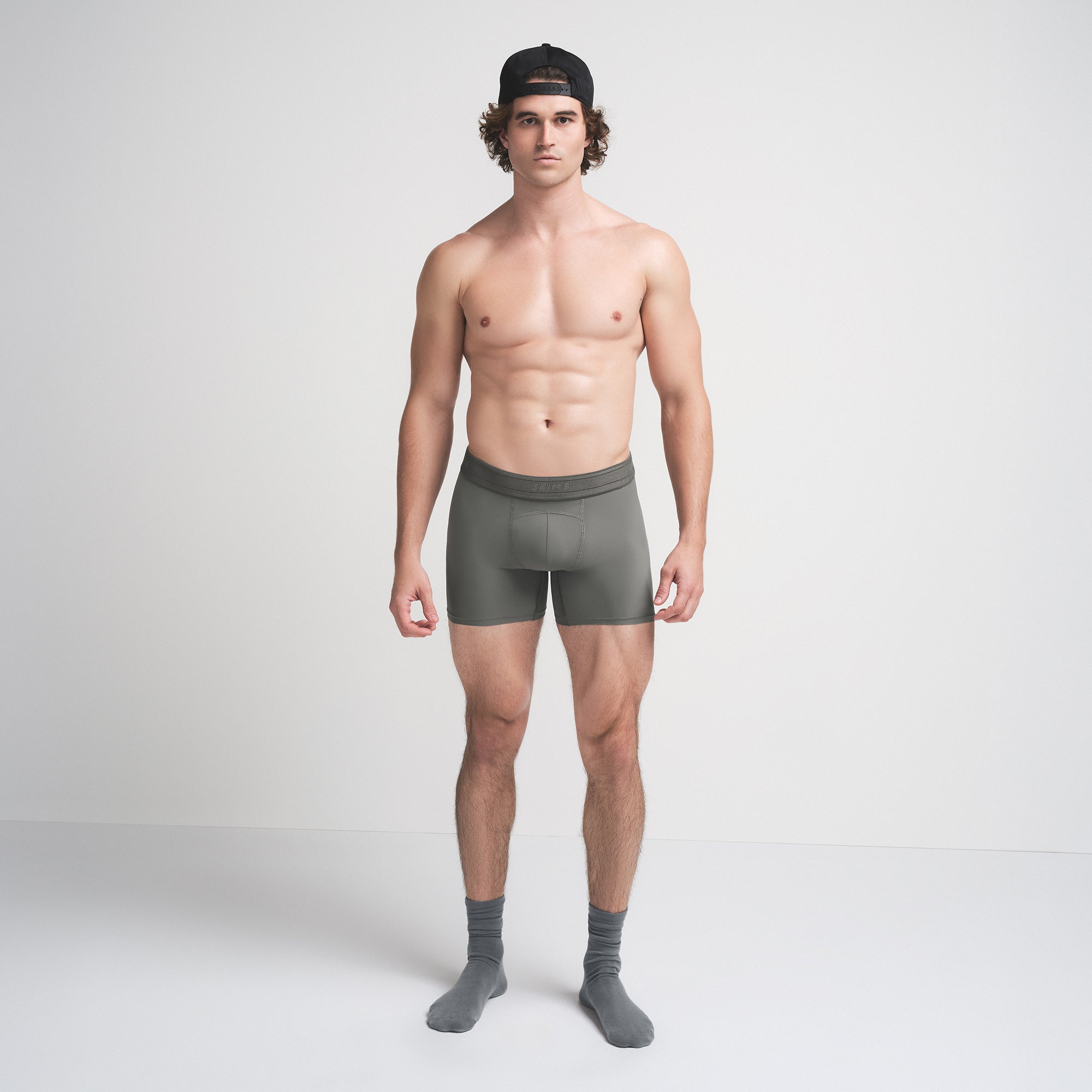 SKIMS SPORT MENS 5" BOXER BRIEF | GUNMETAL