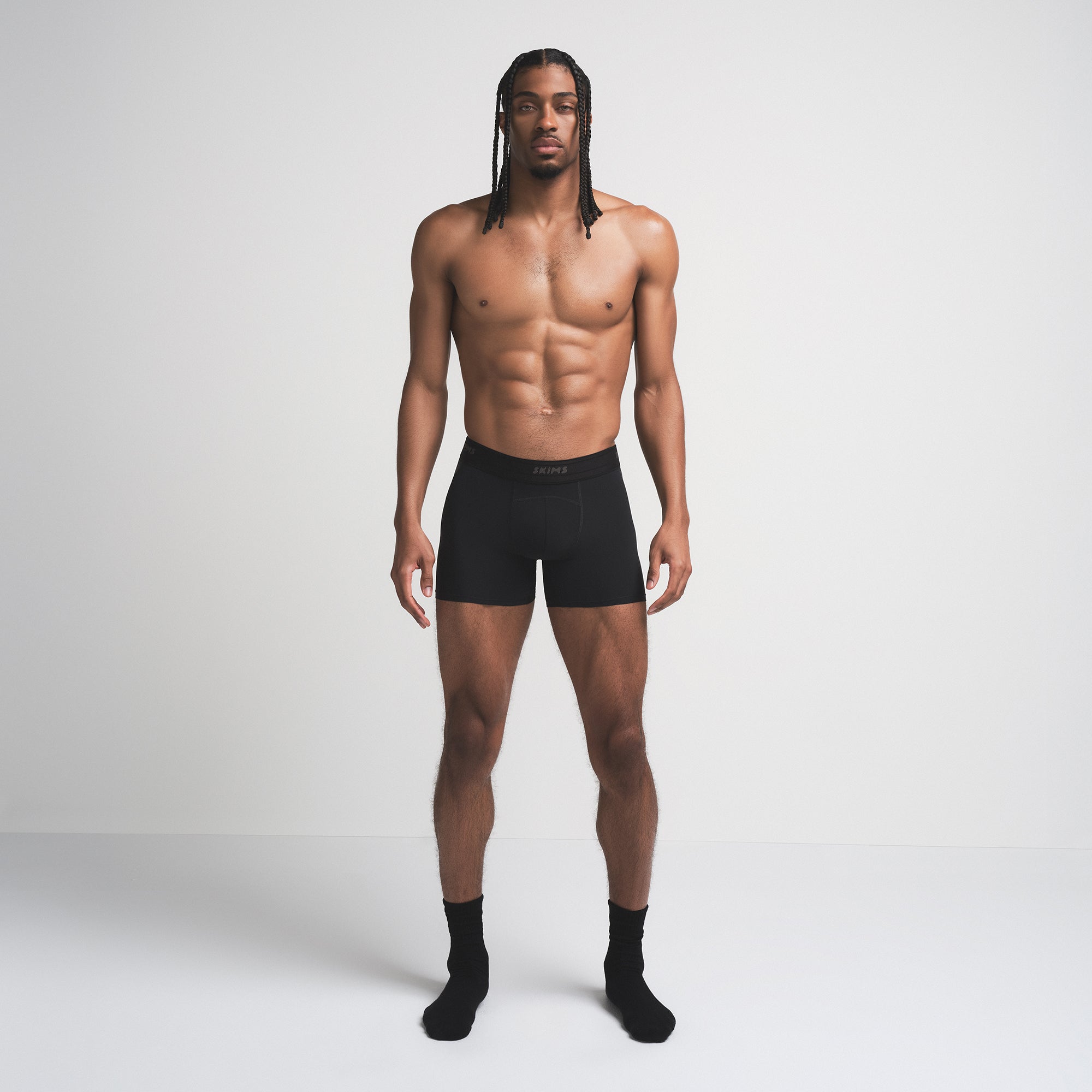 SKIMS SPORT MENS 5" BOXER BRIEF | OBSIDIAN