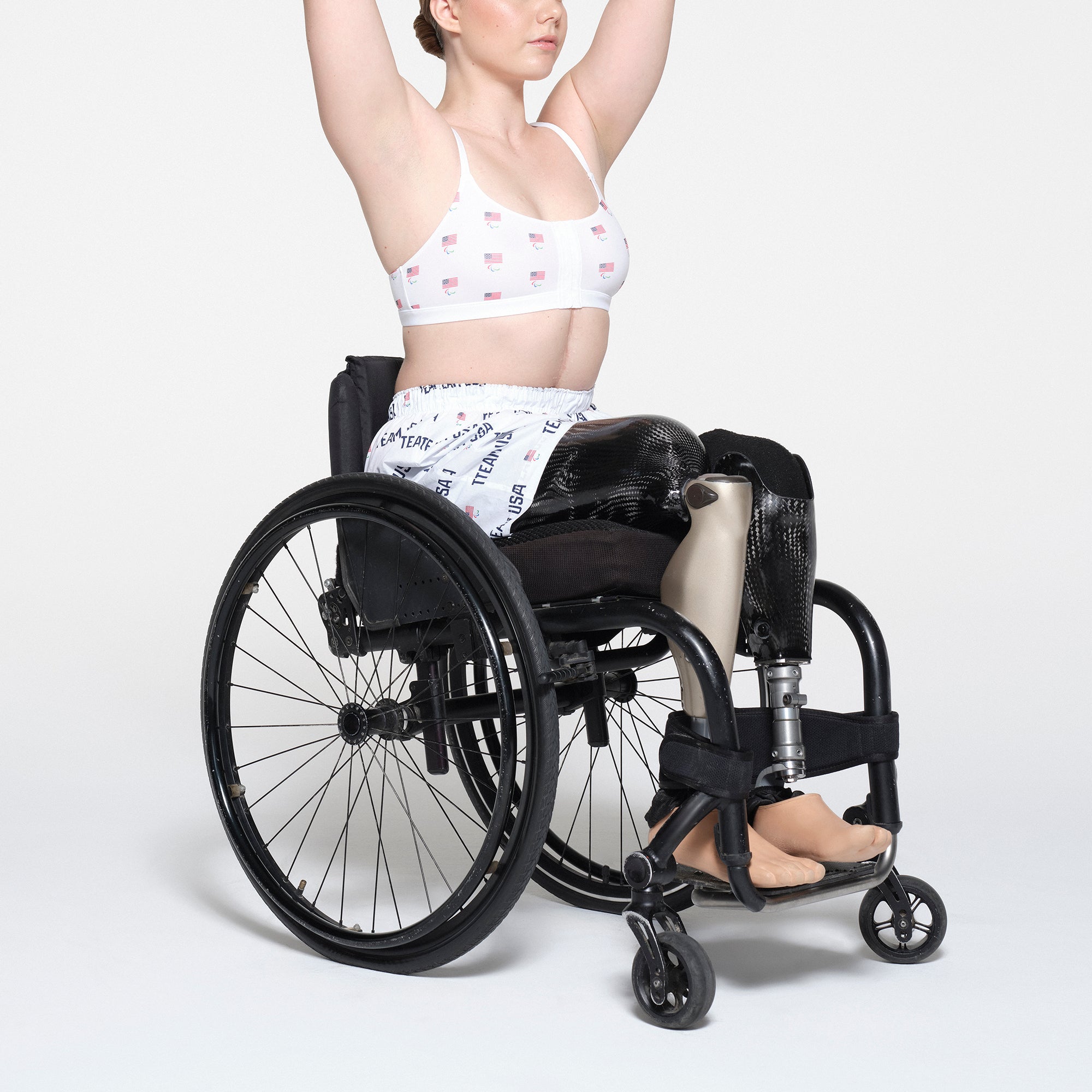 SKIMS FOR TEAM USA COTTON POPLIN SLEEP PARALYMPIC BOXER | WHITE - Image 2