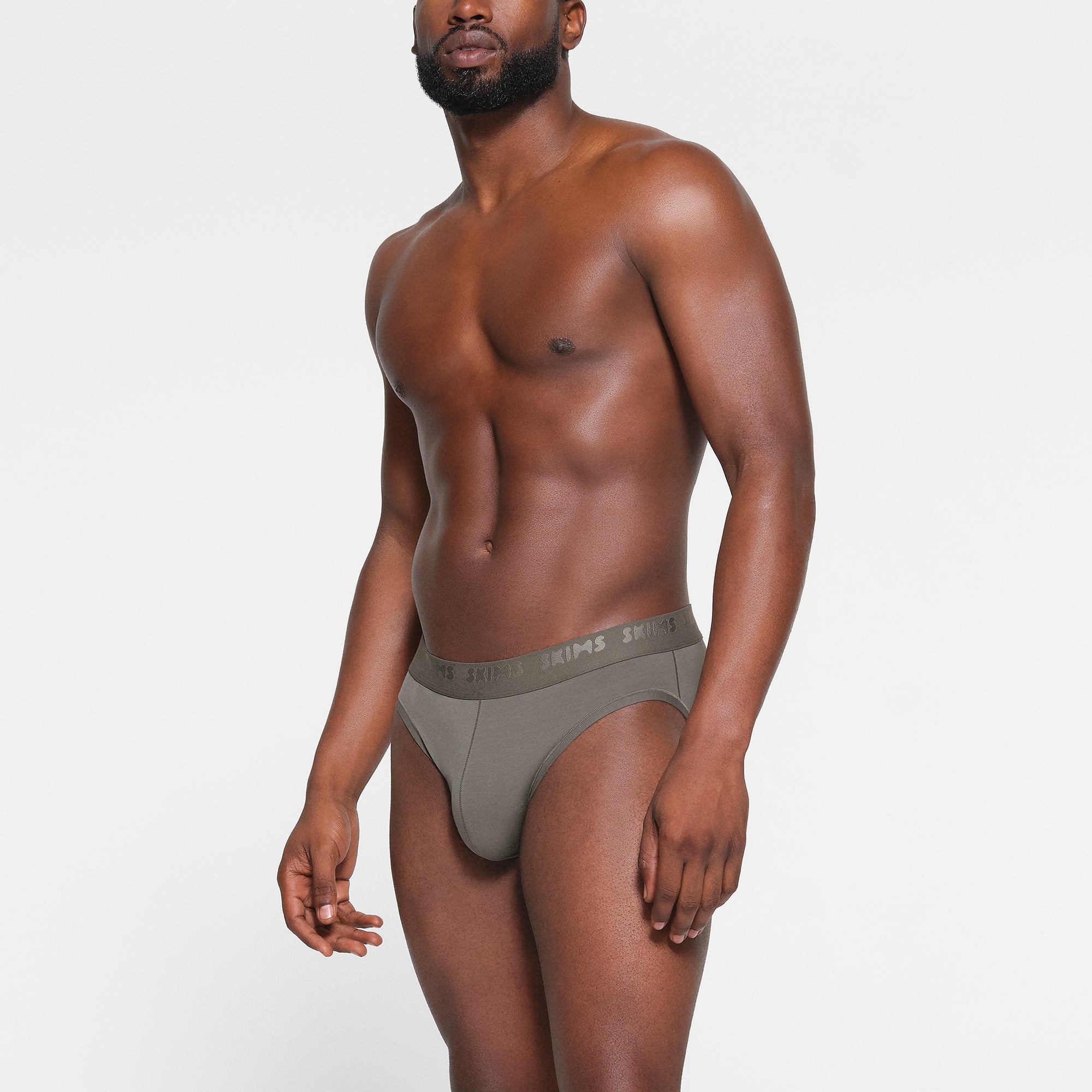 SKIMS STRETCH MENS BRIEF | GUNMETAL - Image 2