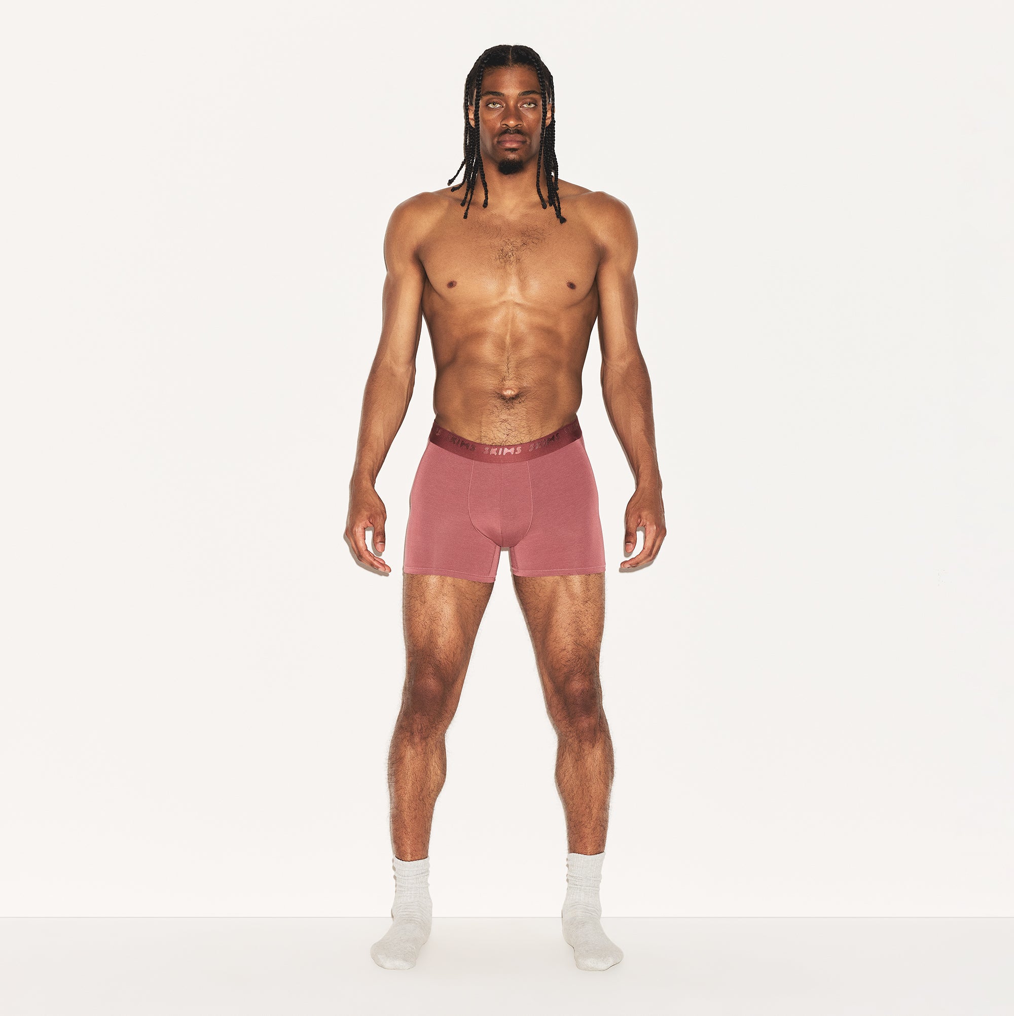 SKIMS STRETCH MENS 3" BOXER BRIEF | CORDOVAN