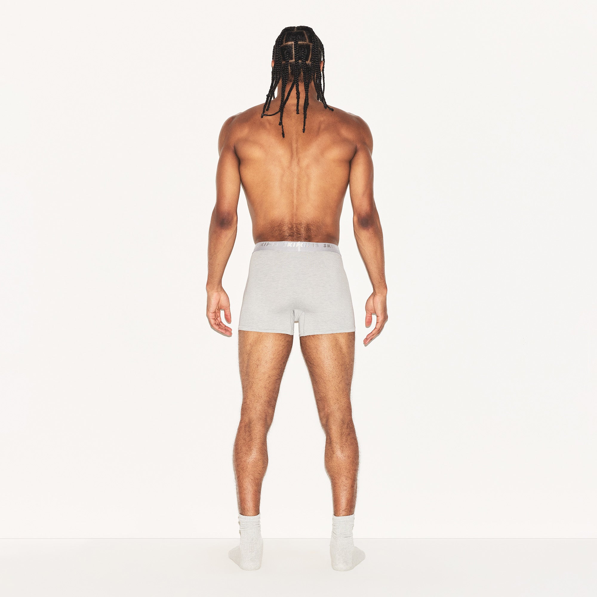 SKIMS STRETCH MENS 3" BOXER BRIEF | LIGHT HEATHER GREY - Image 4