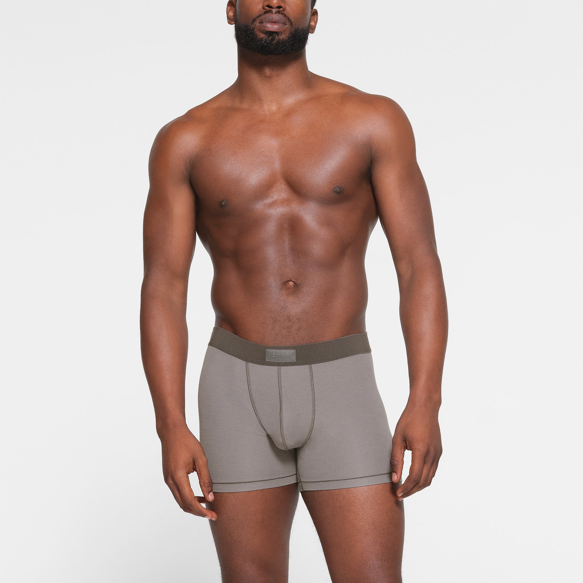 SKIMS COTTON MENS 3" BOXER BRIEF | WASHED GUNMETAL