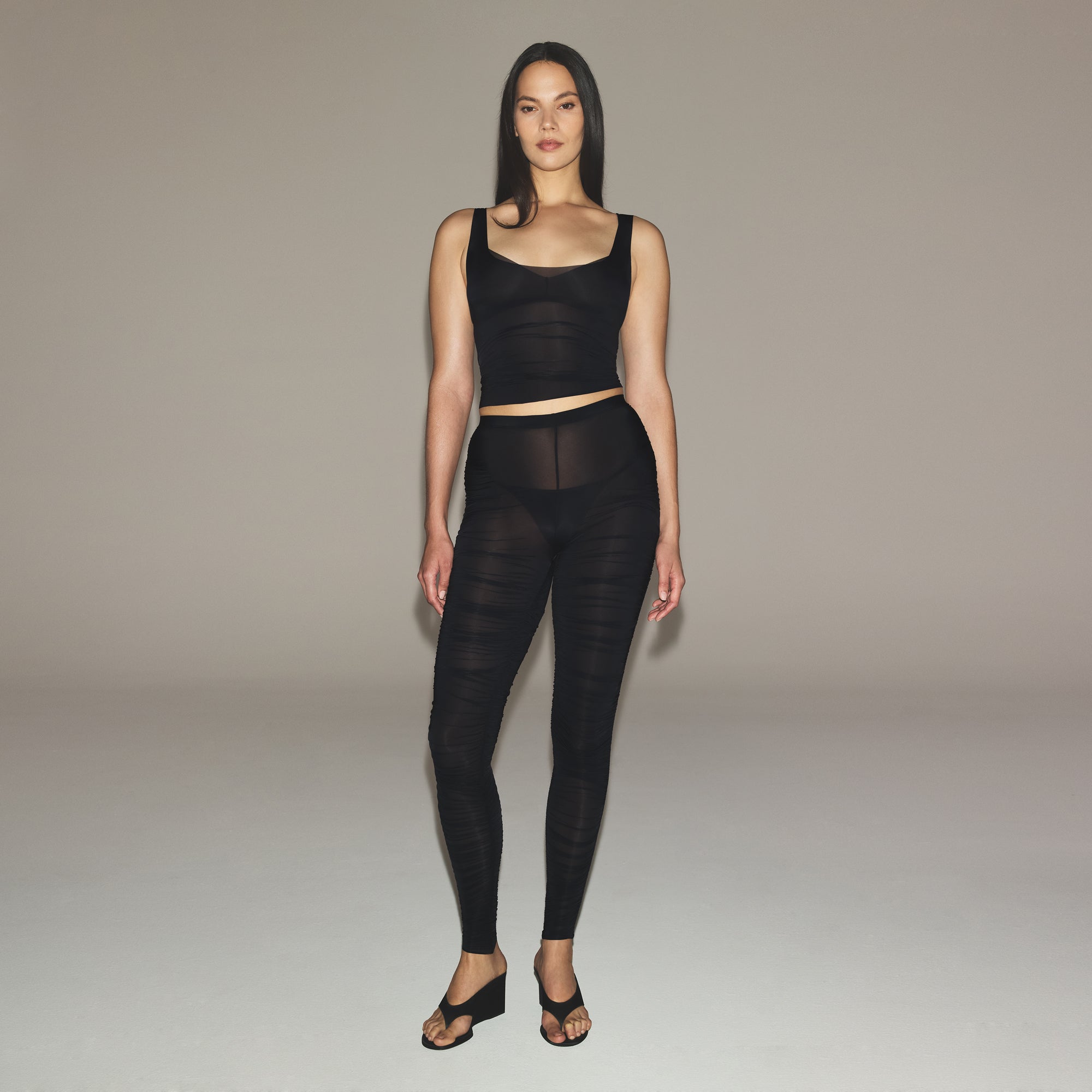 MILKY SHEER HIGH-WAISTED LEGGING | OBSIDIAN