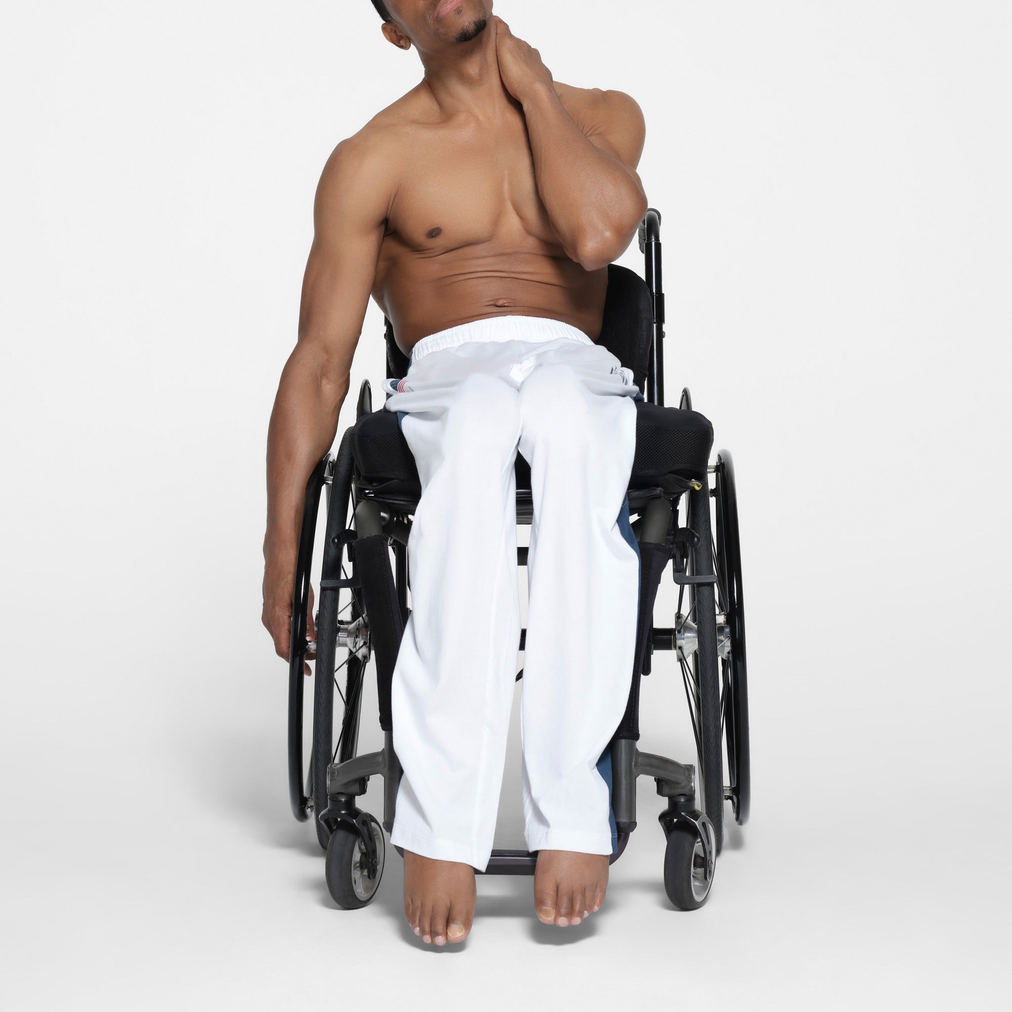 SKIMS FOR TEAM USA JERSEY SLEEP MENS PARALYMPIC PANT | WHITE