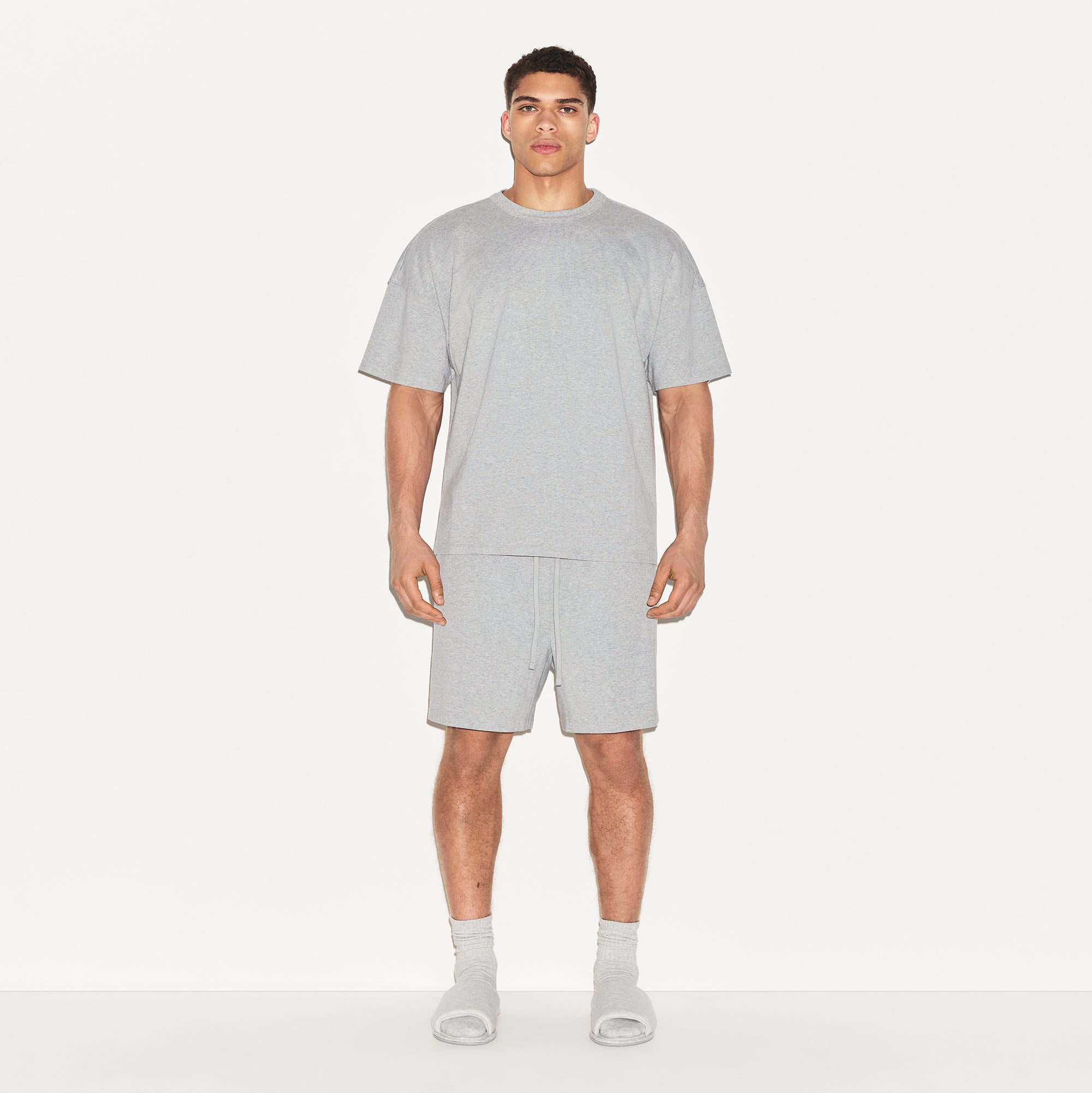 JERSEY LOUNGE MENS RELAXED SHORT | HEATHER GREY