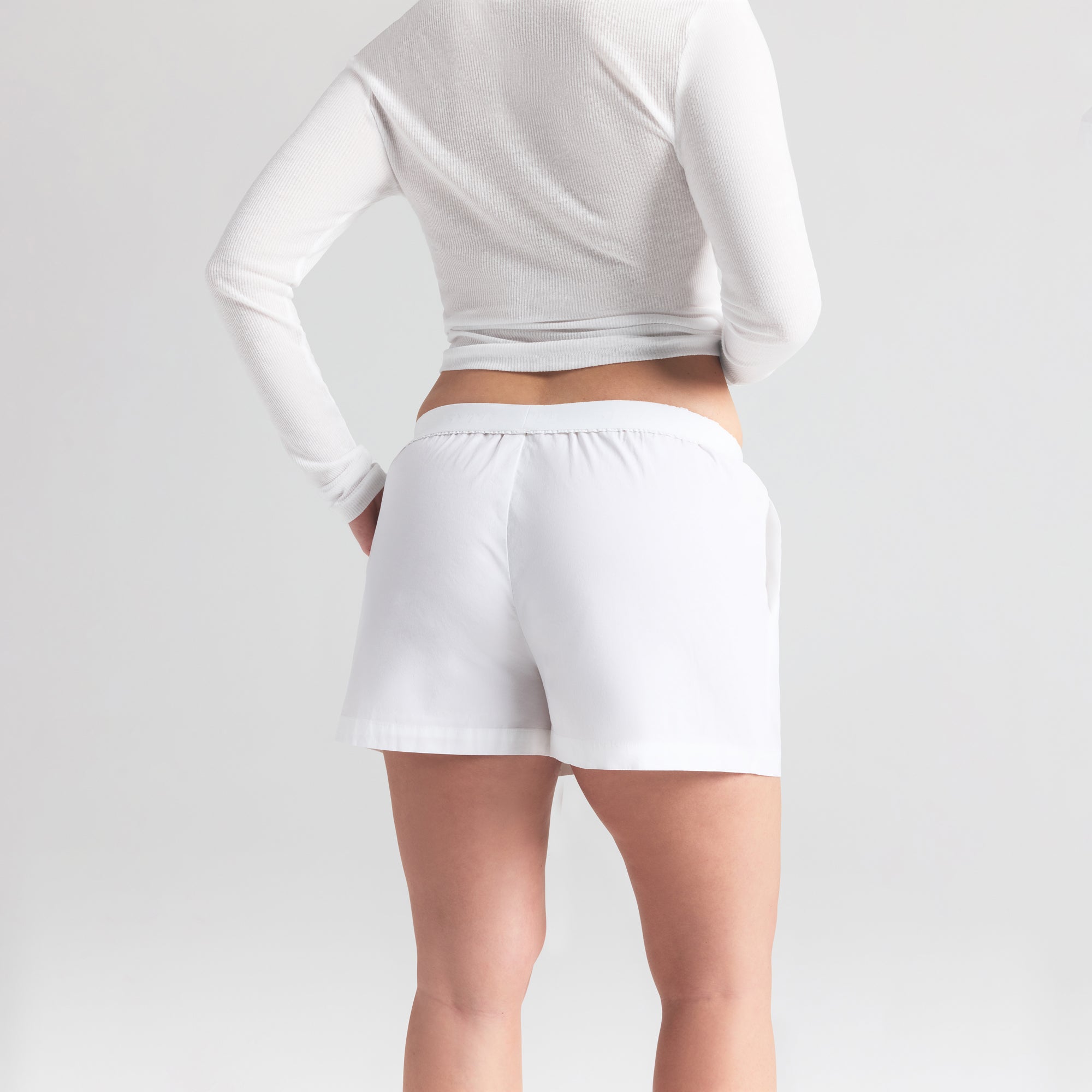 COTTON POPLIN BOXER | SNOW - Image 3
