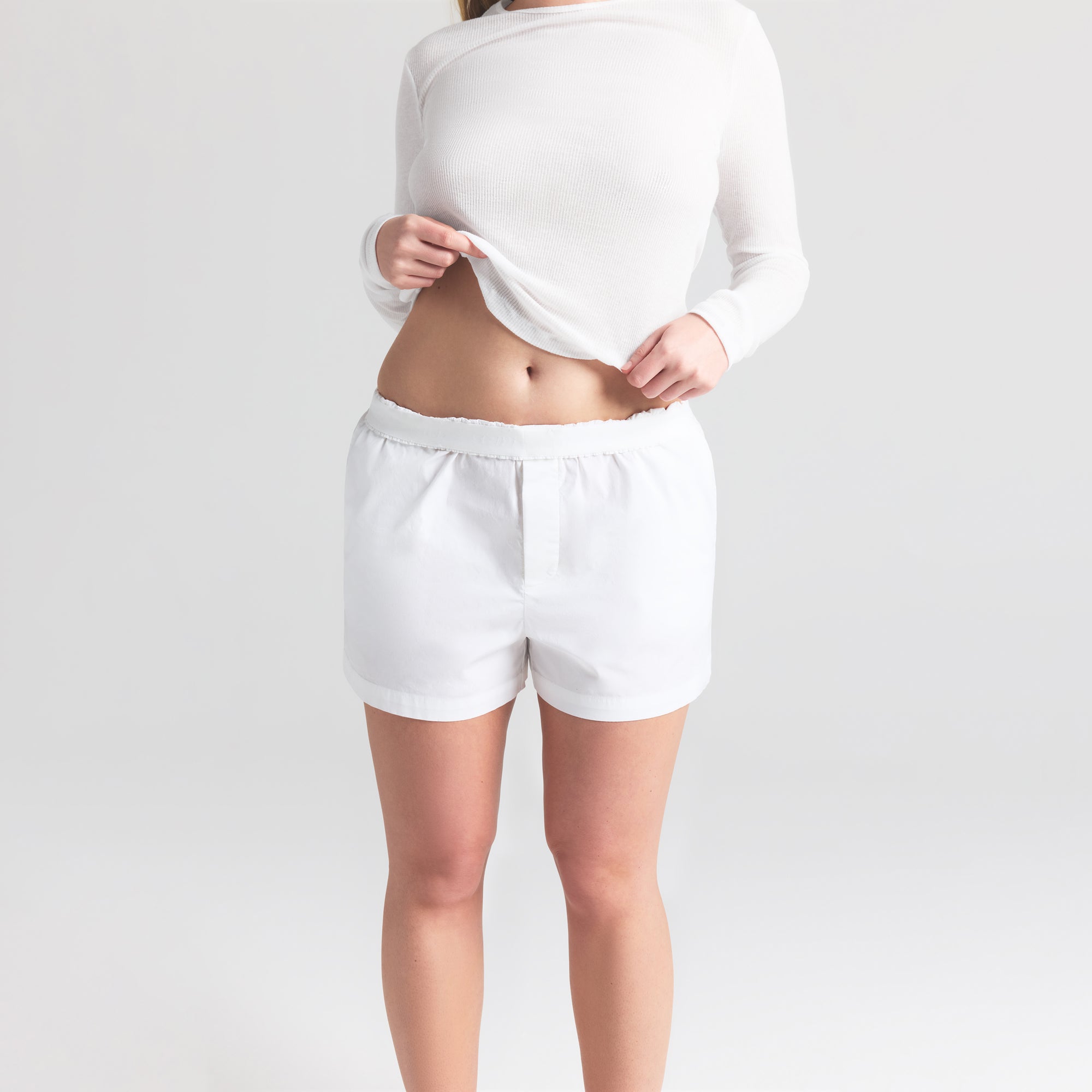 COTTON POPLIN BOXER | SNOW - Image 2