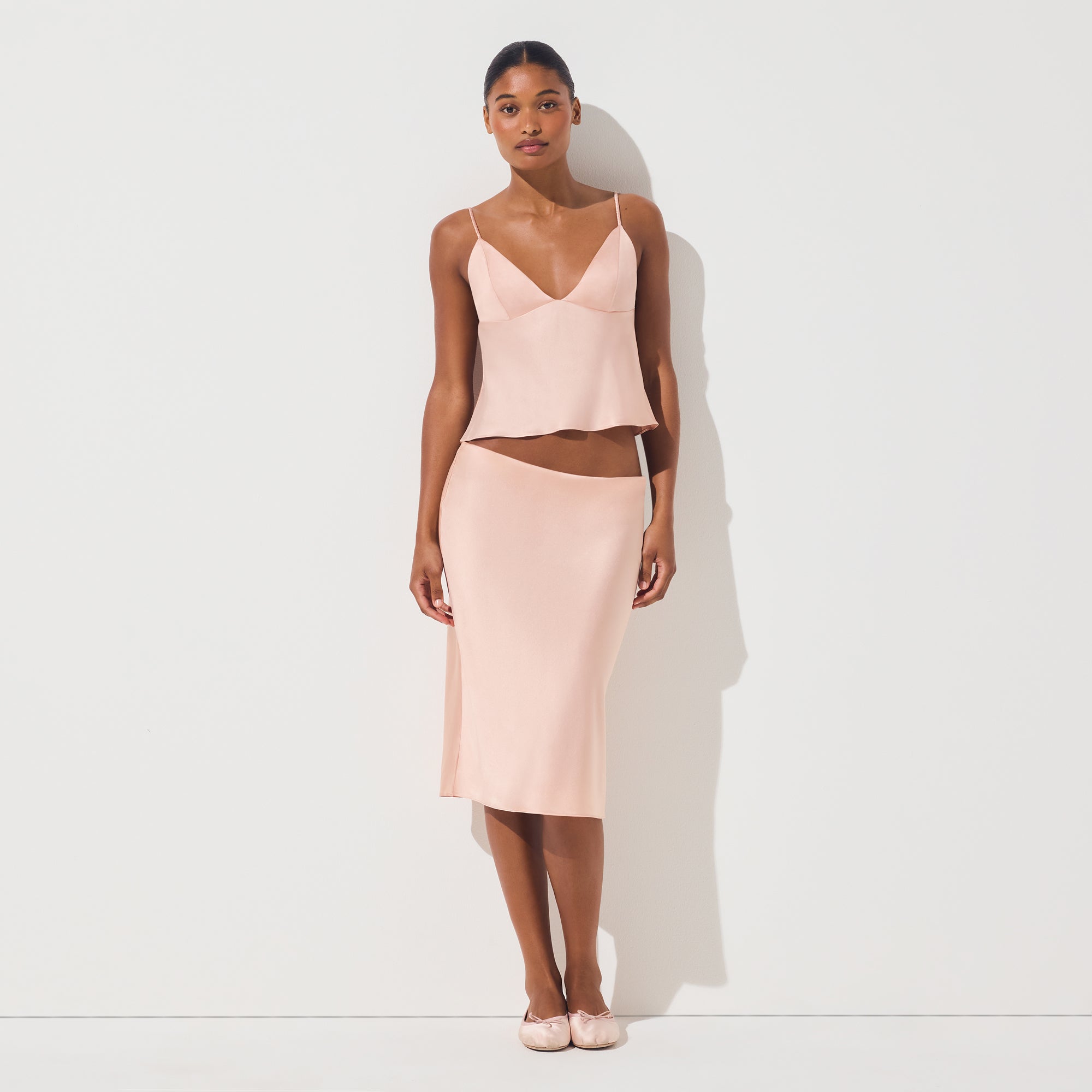 SILK MIDI SKIRT | VILLA