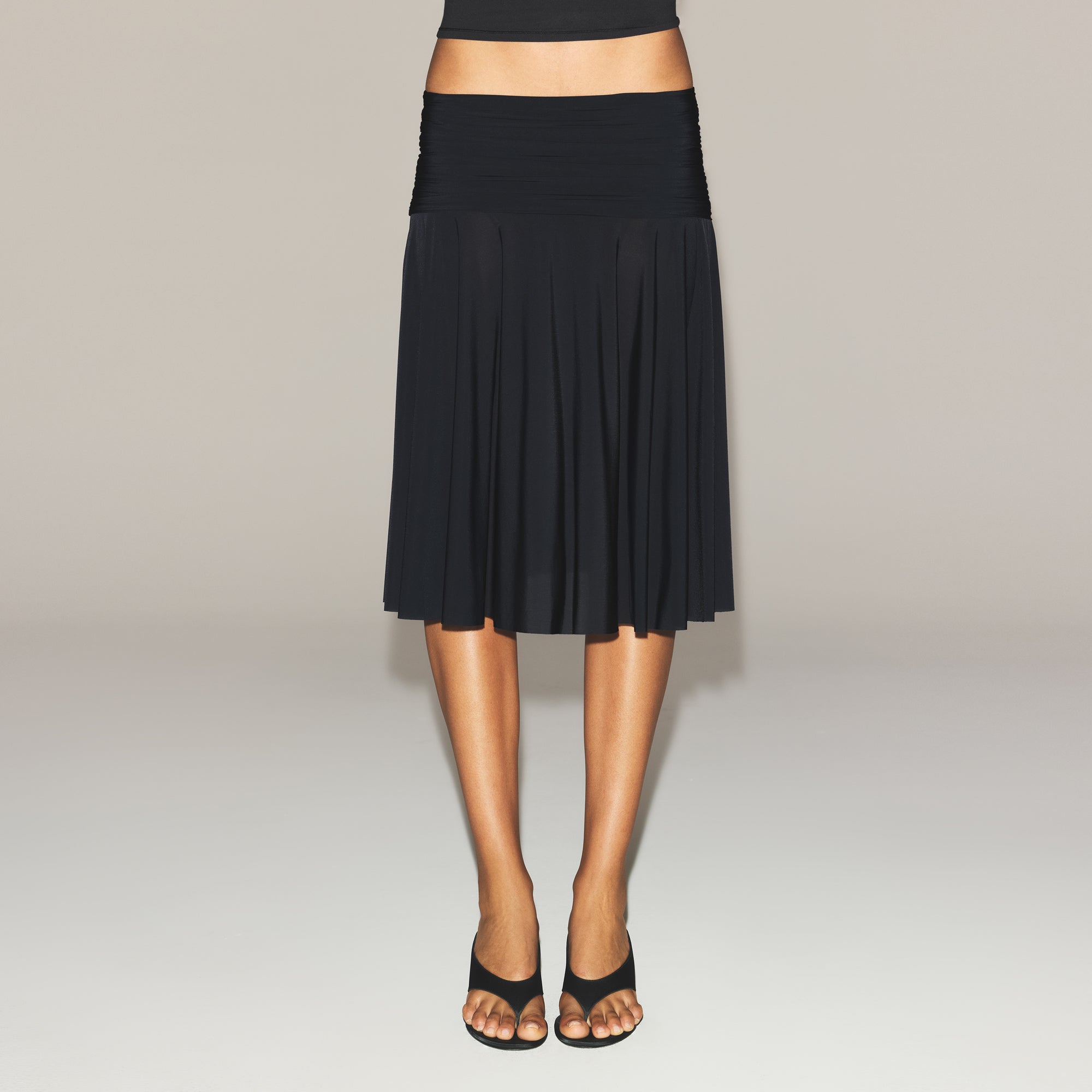 MILKY SHEER MIDI SKIRT | OBSIDIAN - Image 2