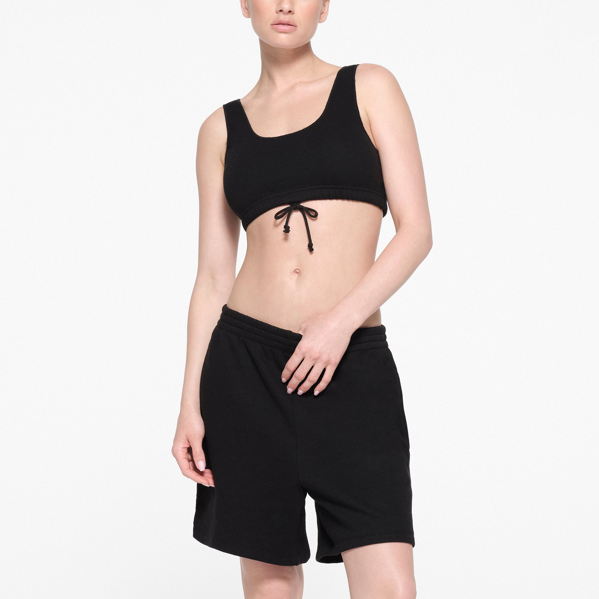 COTTON FLEECE BRALETTE | ONYX - Image 2