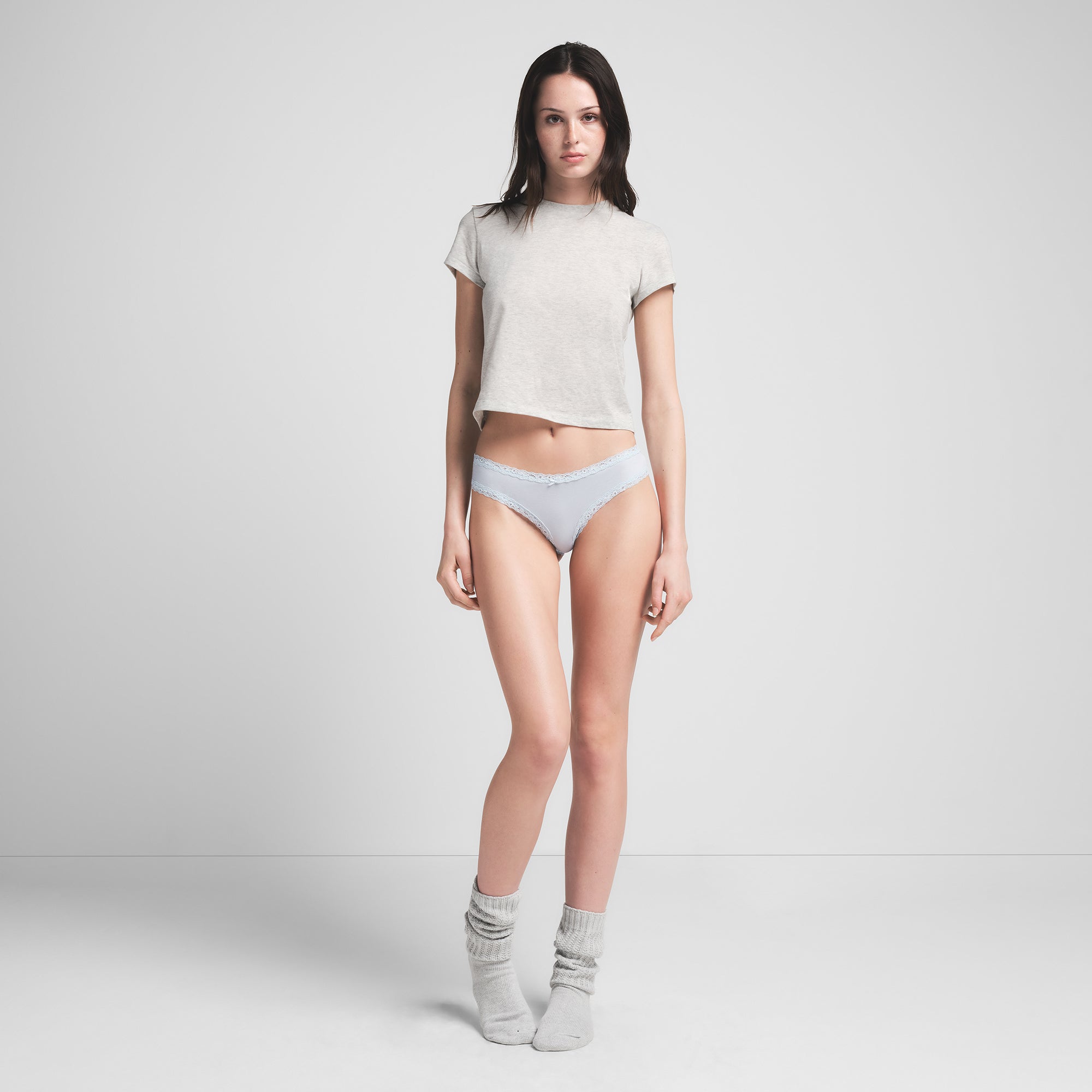 LIGHTWEIGHT COTTON LACE BRIEF | ZEN BLUE