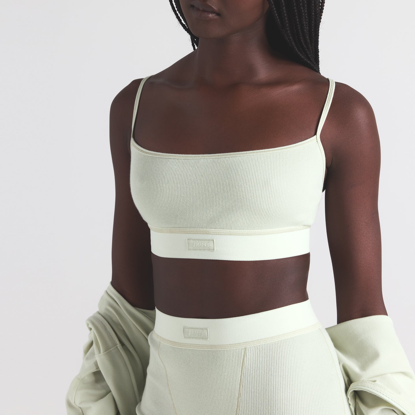 COTTON RIB SCOOP BRALETTE | SPEARMINT - Image 3