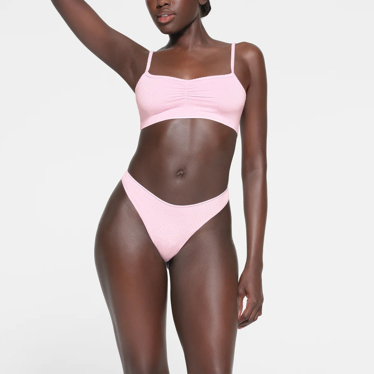 MICRO POINTELLE SCOOP BRALETTE | BABY PINK