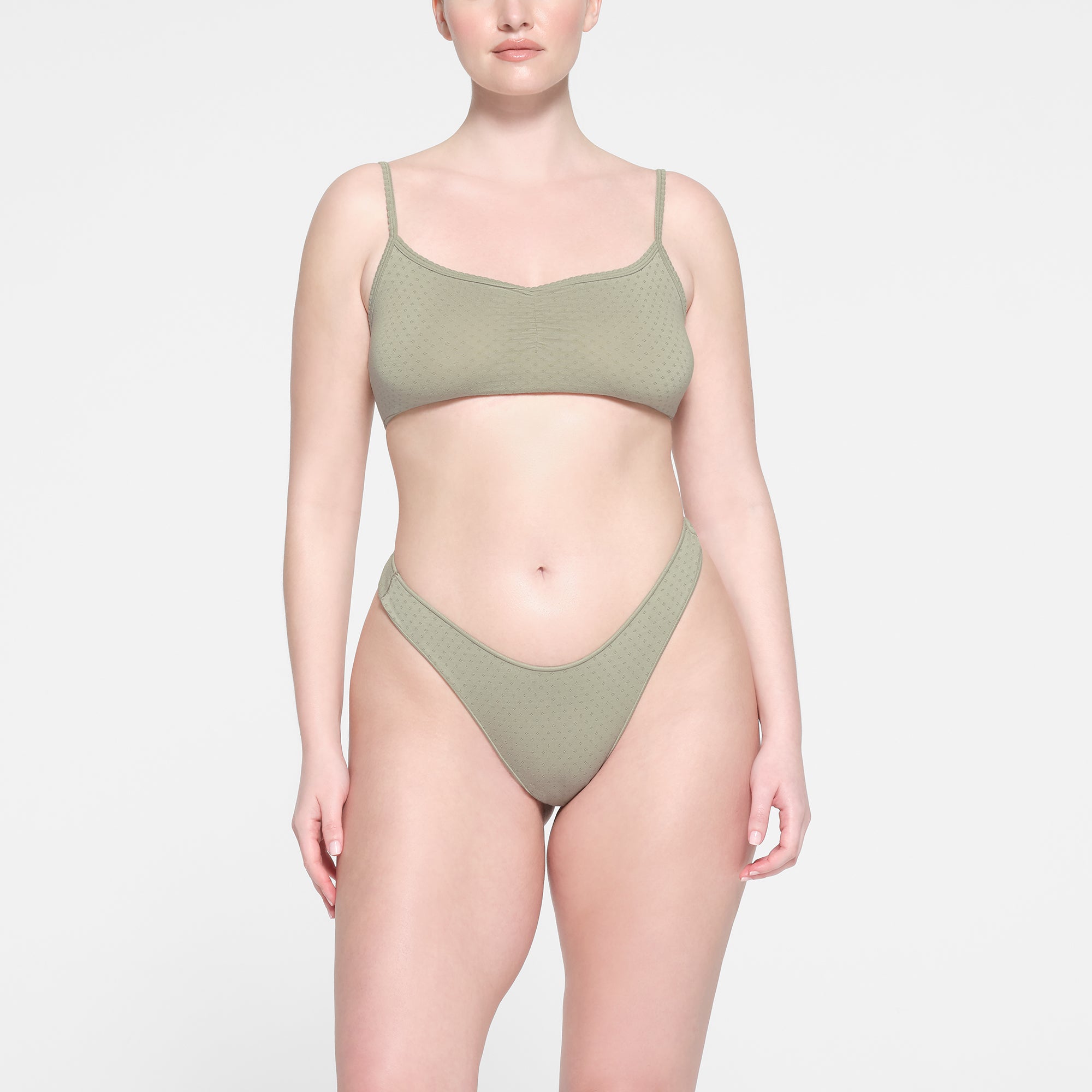 MICRO POINTELLE SCOOP BRALETTE | TALC
